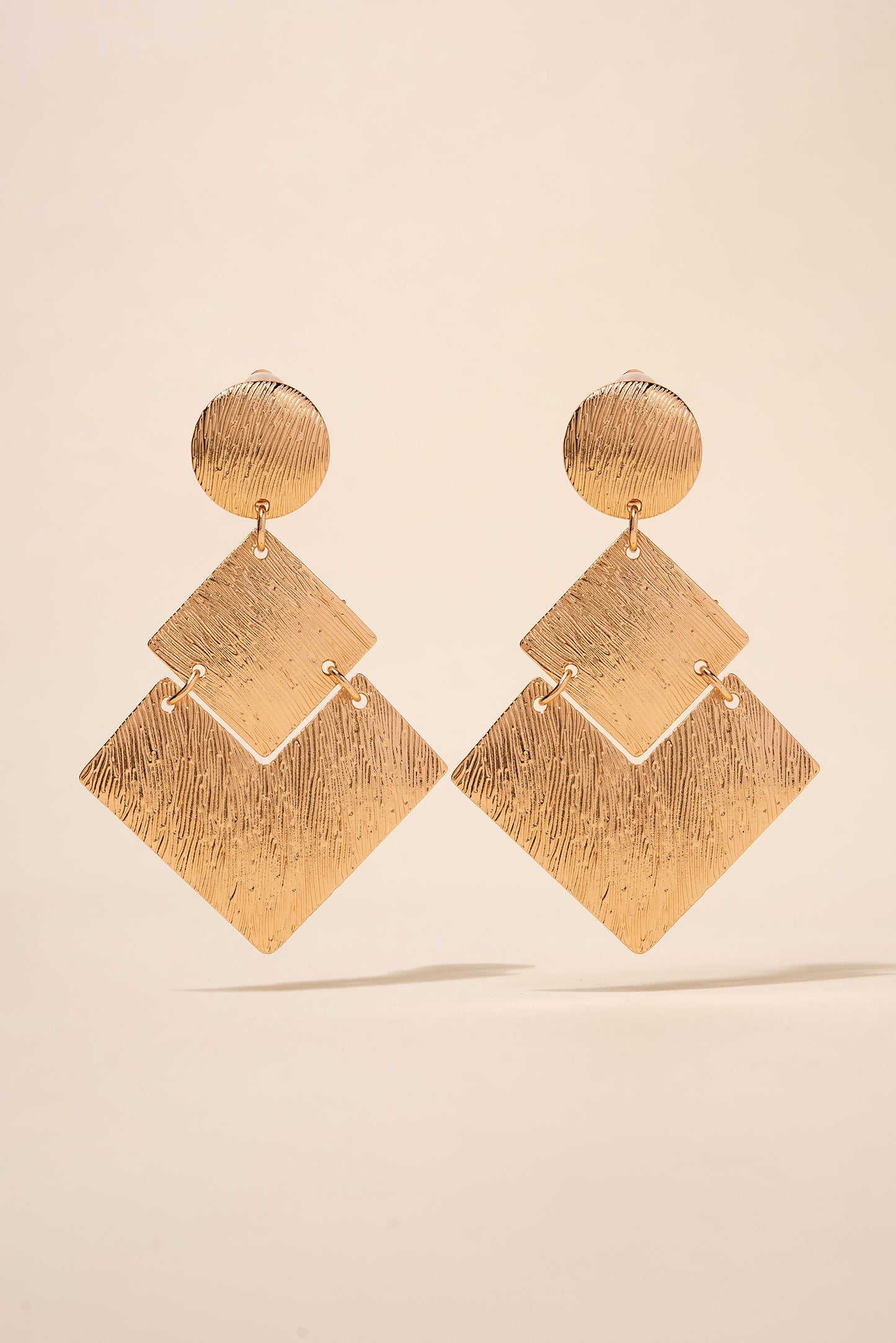 Alice 3-Tier Geometric Clip-on Earrings