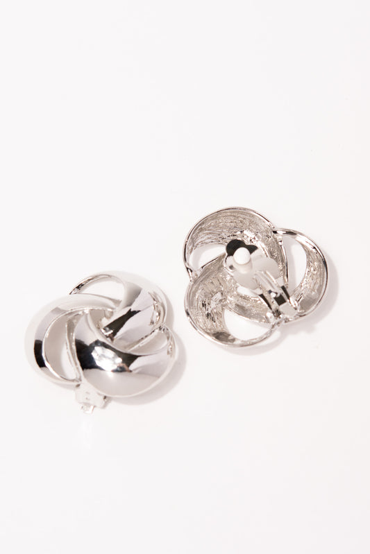Lilly Love Knot Clip-On Earrings - Silver