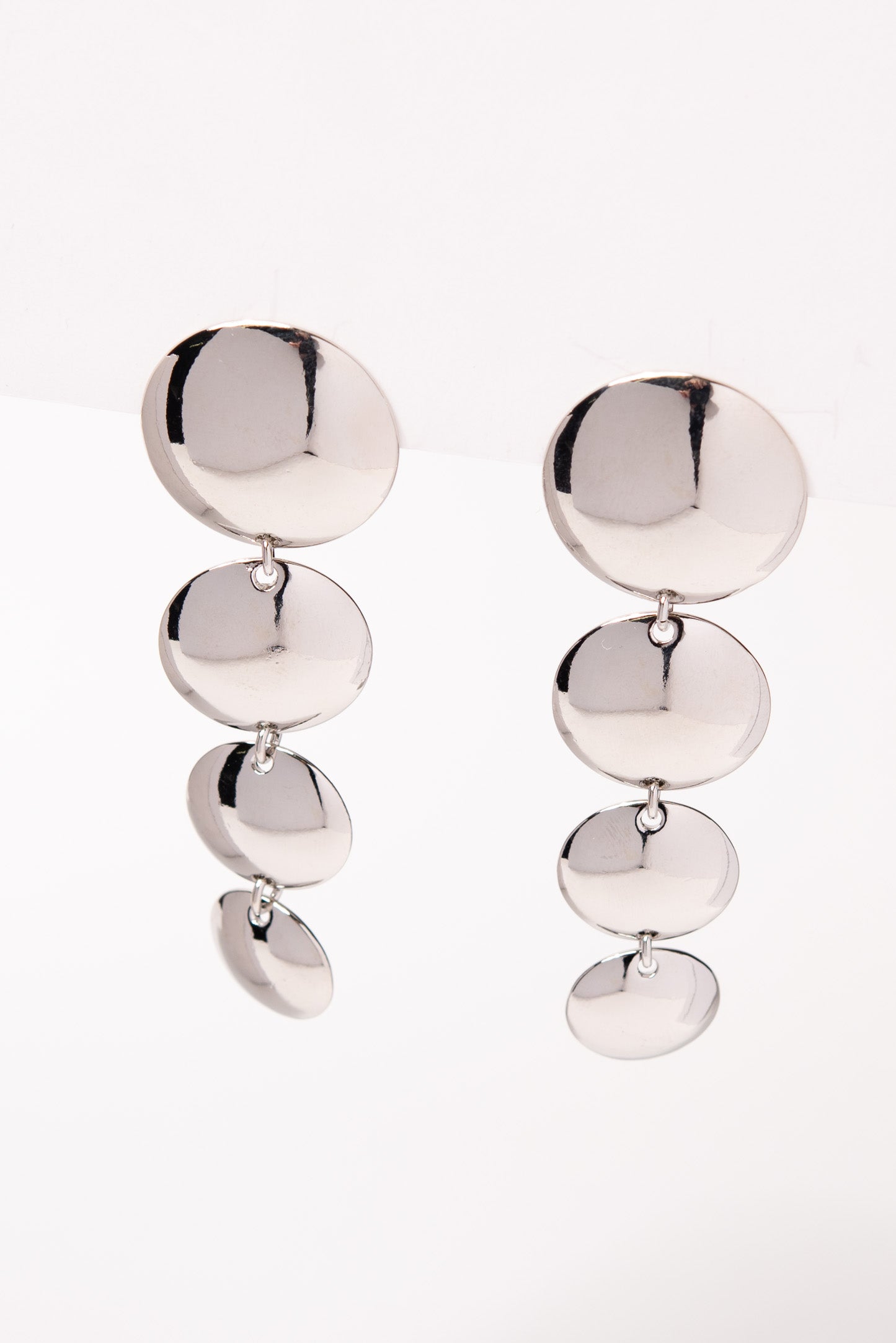 Ivy Multi Disc Clip-On Earrings - Silver