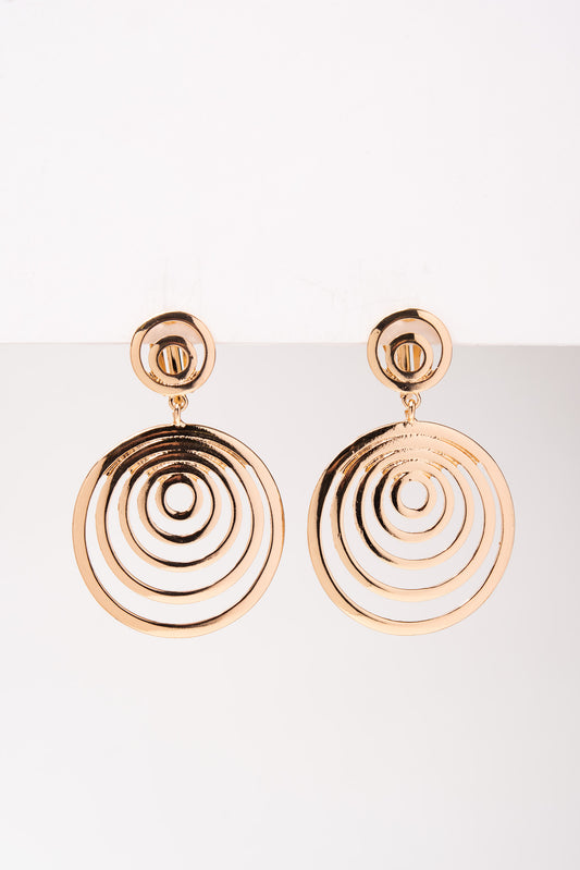 Adalyn Swirls Metal Clip-On Earrings - Gold