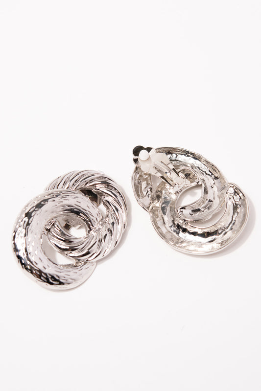 Ariella Metal Clip-On Earrings - Silver