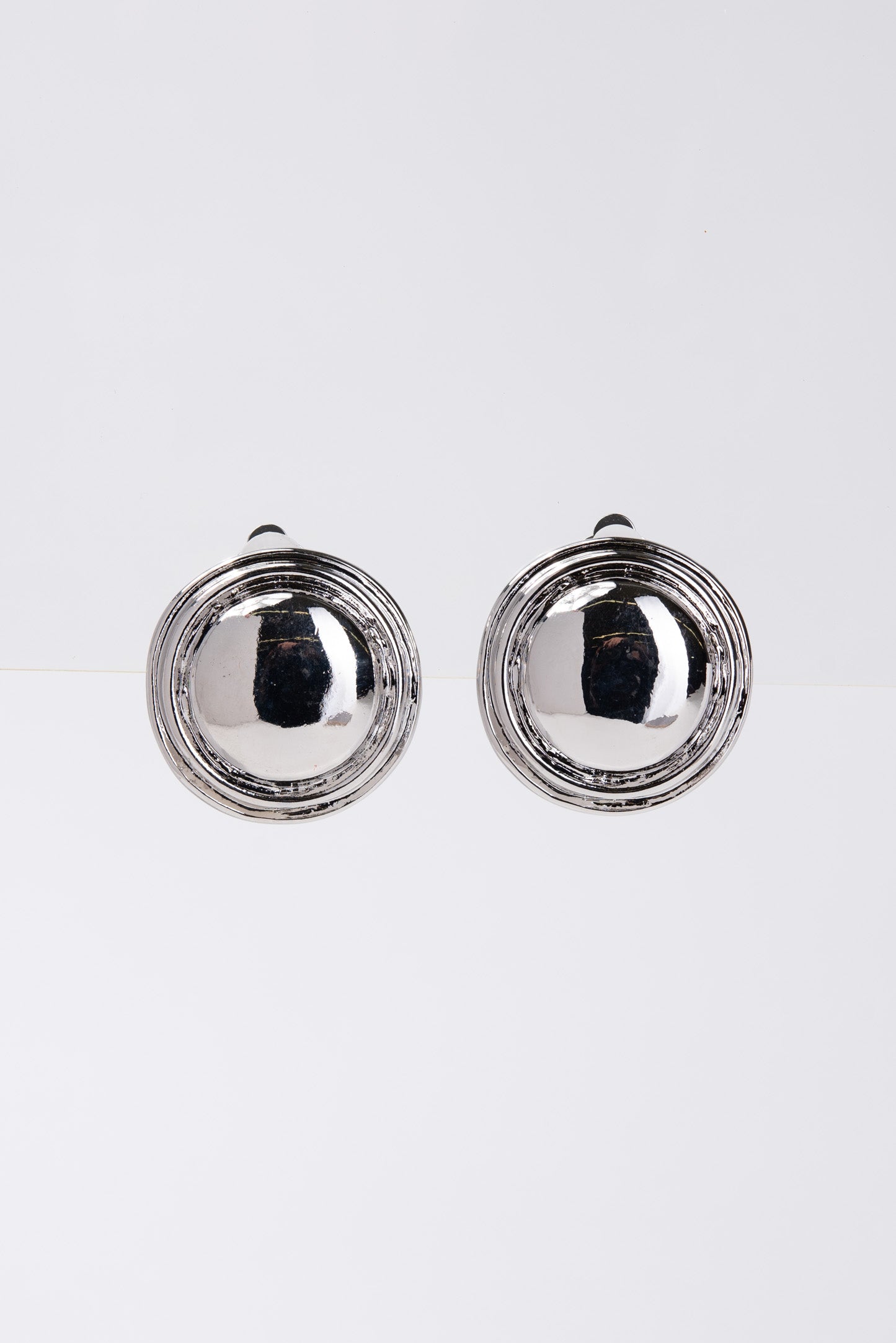 Catalina Vintage Circle Button Clip-On Earrings