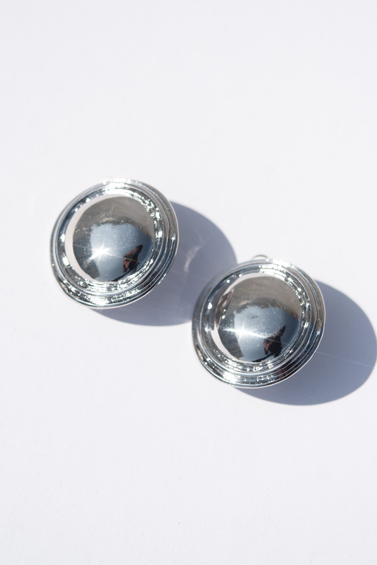 Catalina Vintage Circle Button Clip-On Earrings