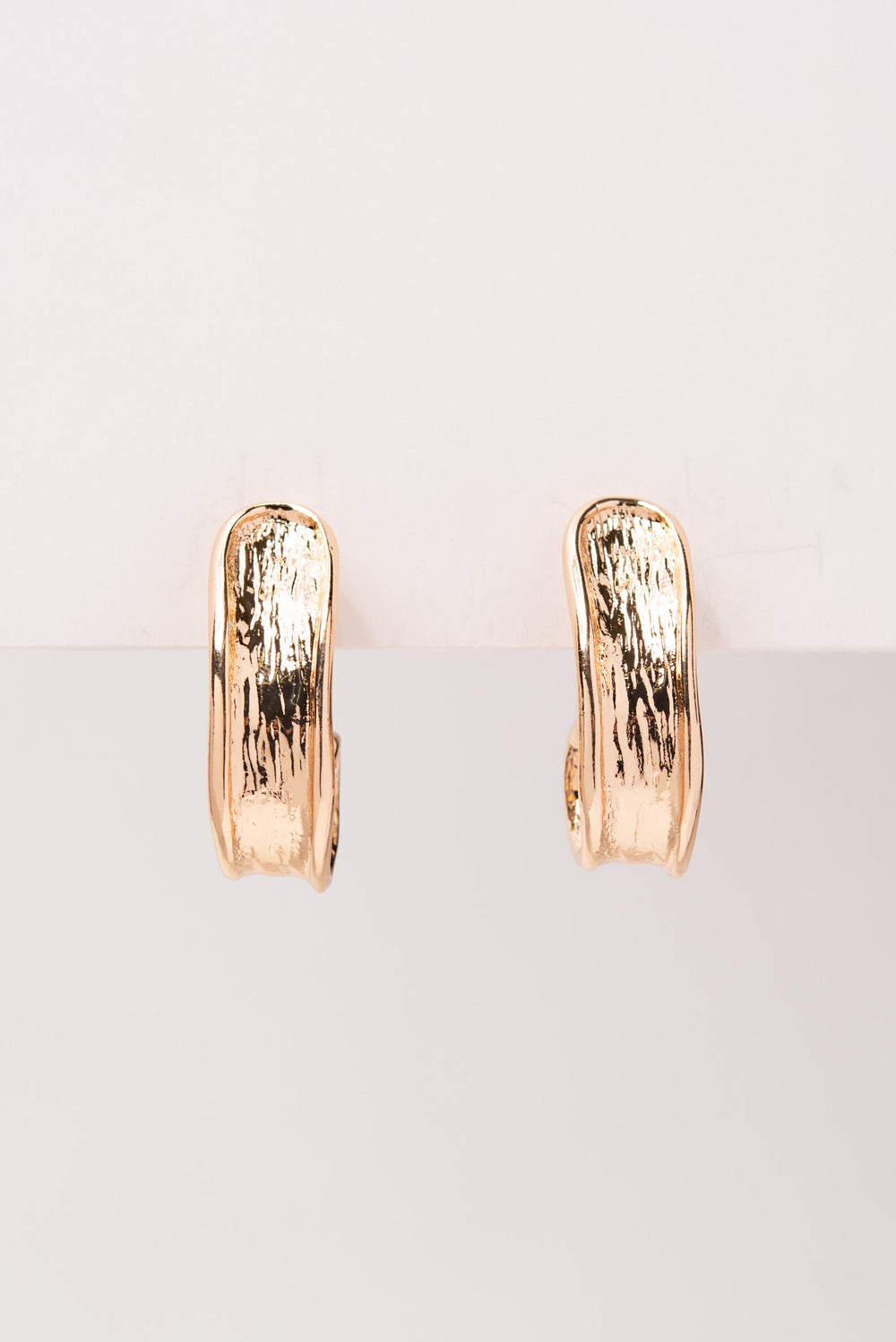 Callie Textured Metal Clip-On Earrings - Gold