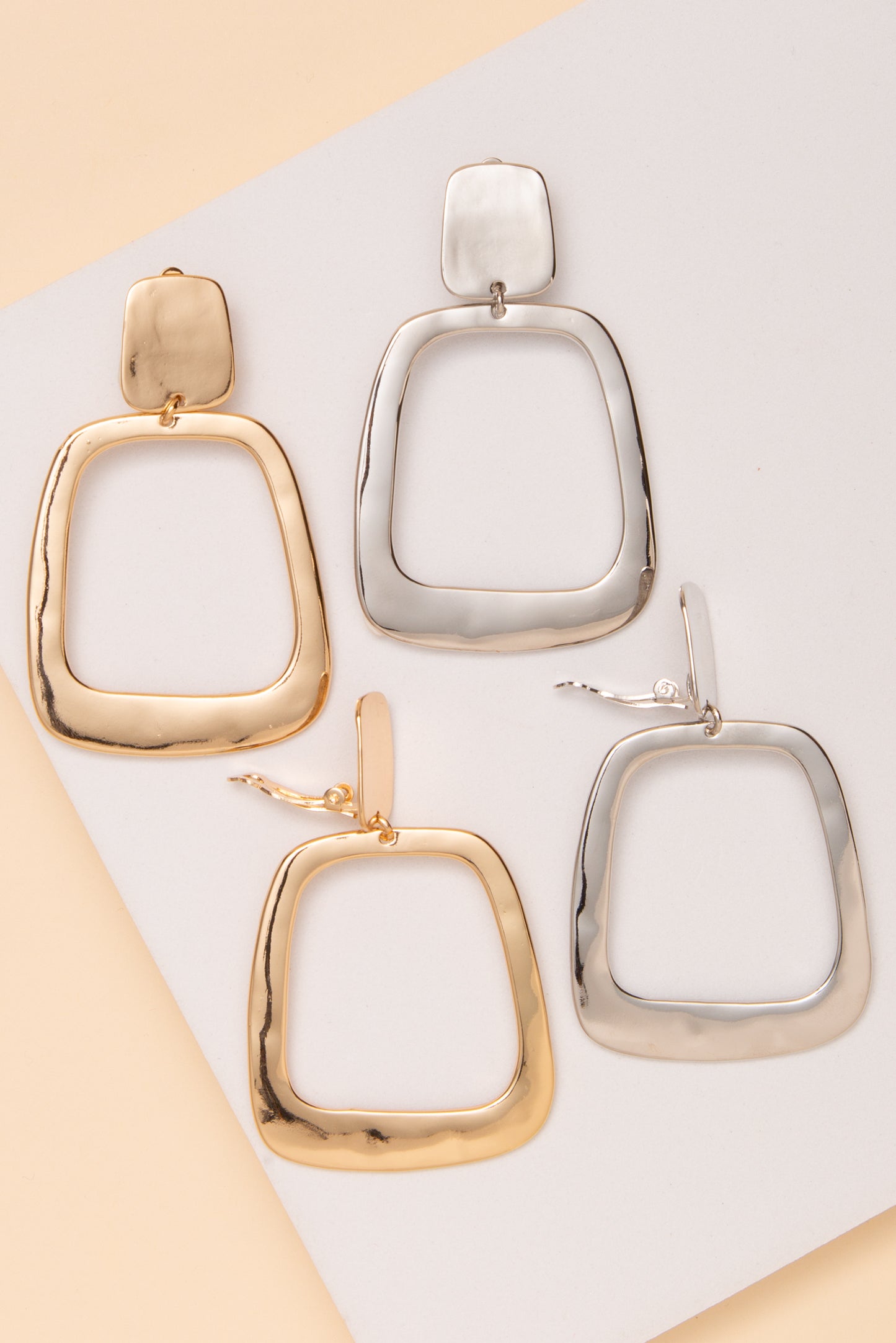 Gracie Open Square Clip-On Earrings