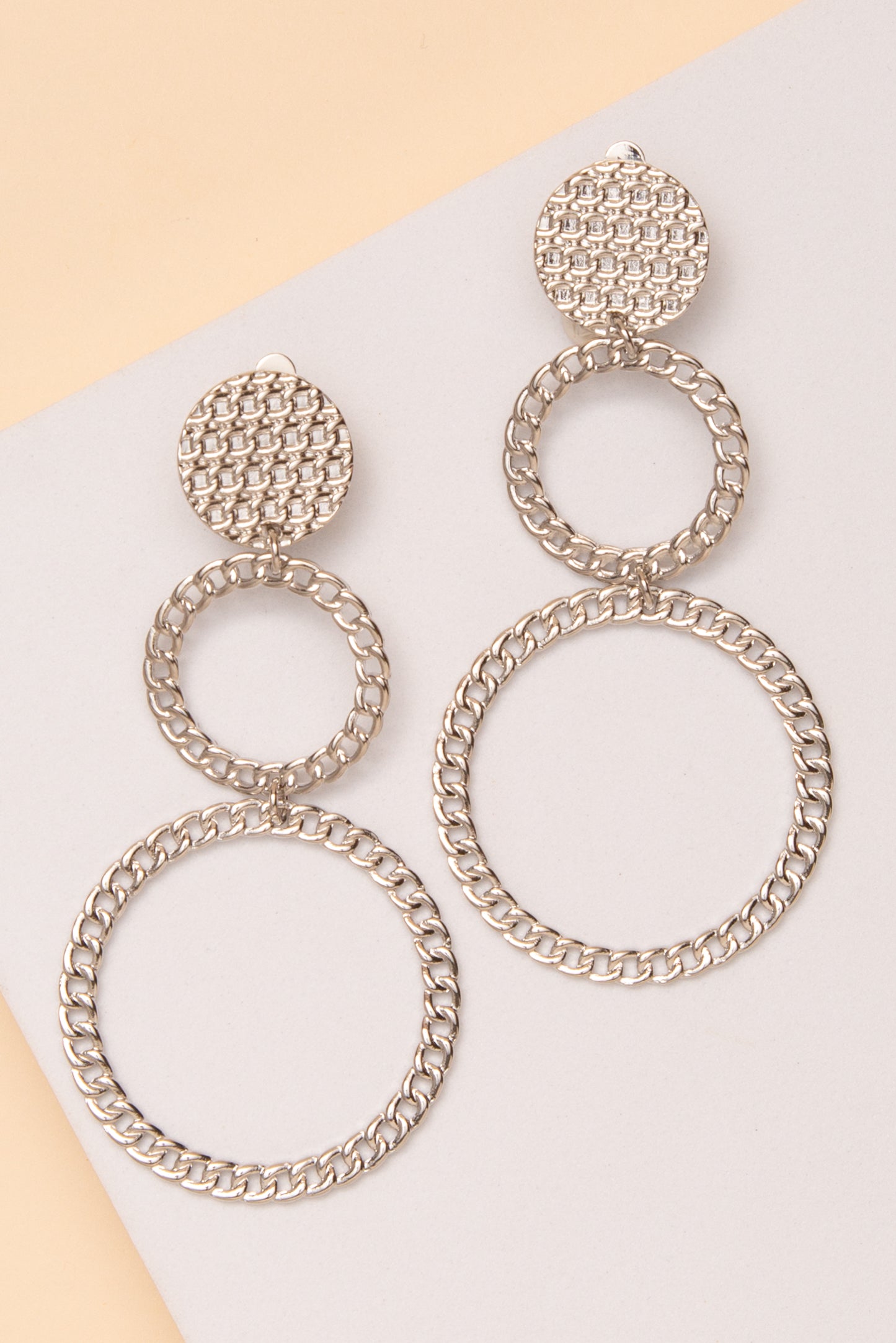 Ellie Chain Link Hoop Clip On Earrings