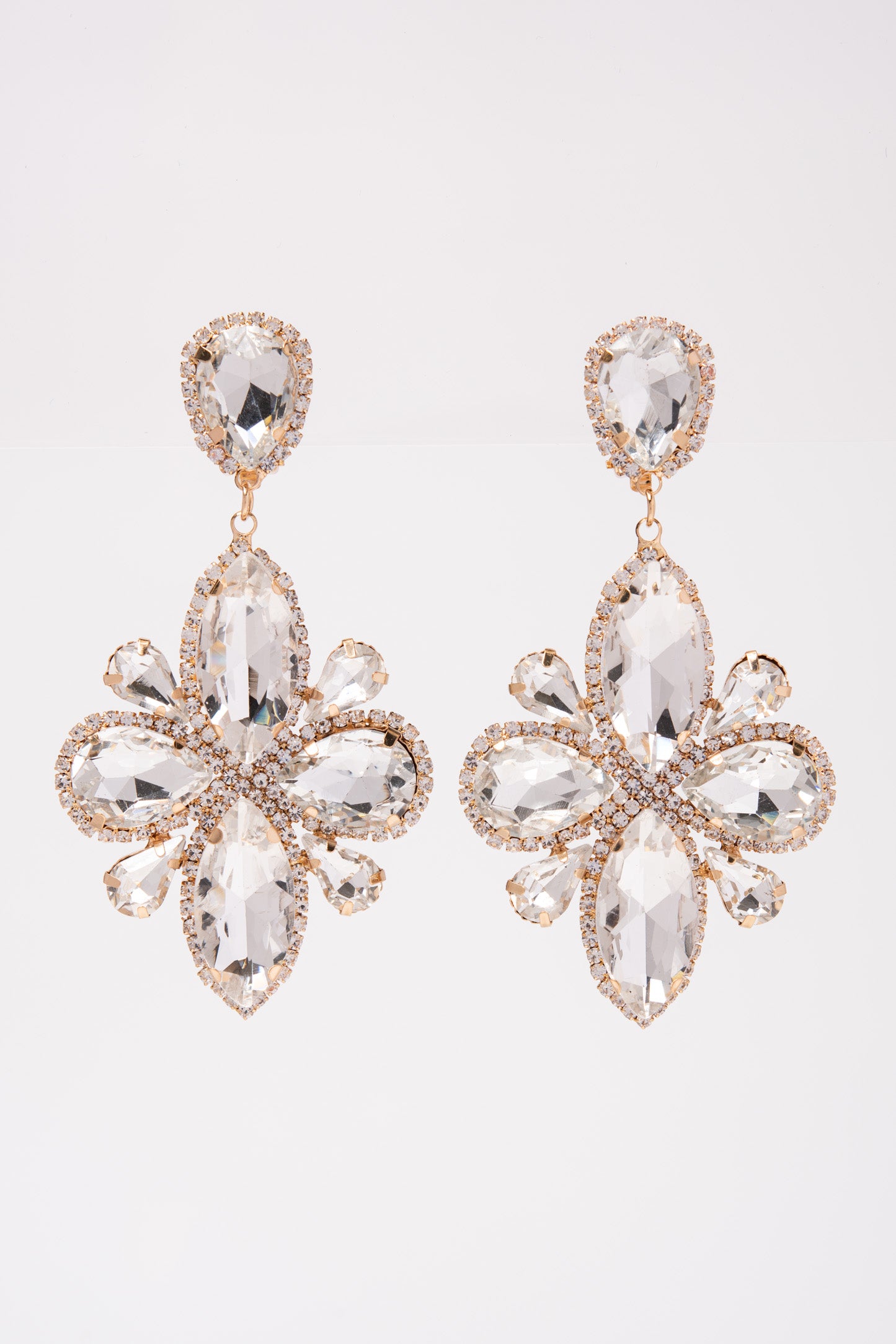 Avery Semi Stone Clip-On Earrings