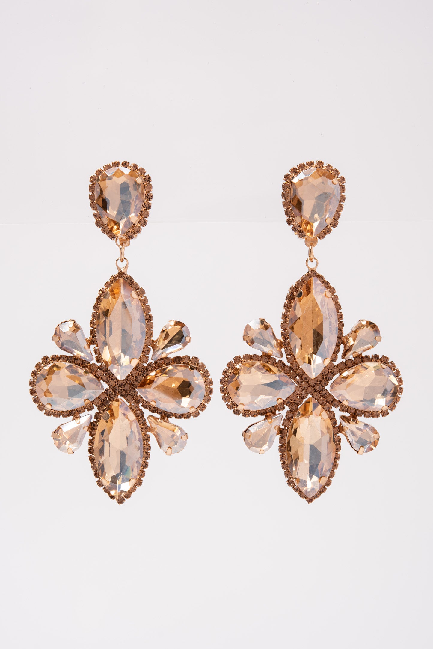 Avery Semi Stone Clip-On Earrings