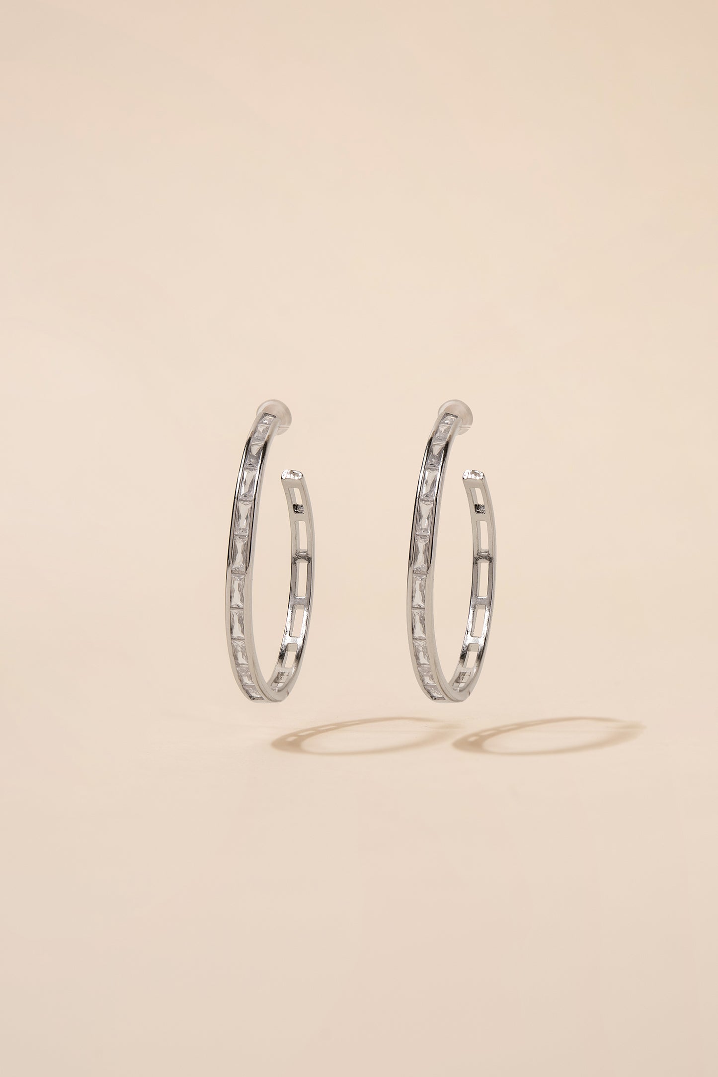 Jazlyn CZ Lined Plated Hoops