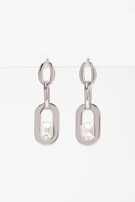 Luna White Gold Plating Earrings - Silver