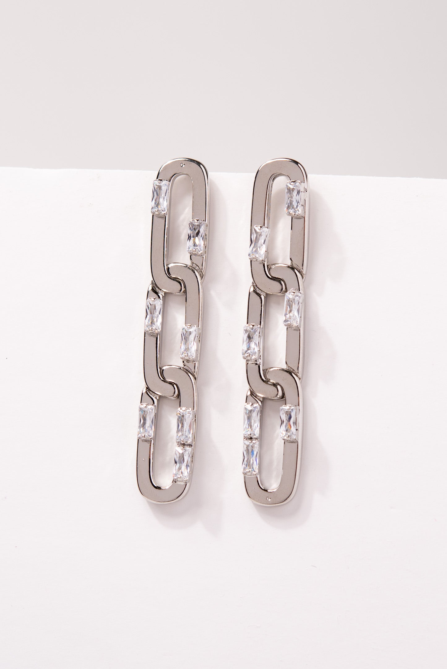 Zuri Plated CZ Chain Link Earrings