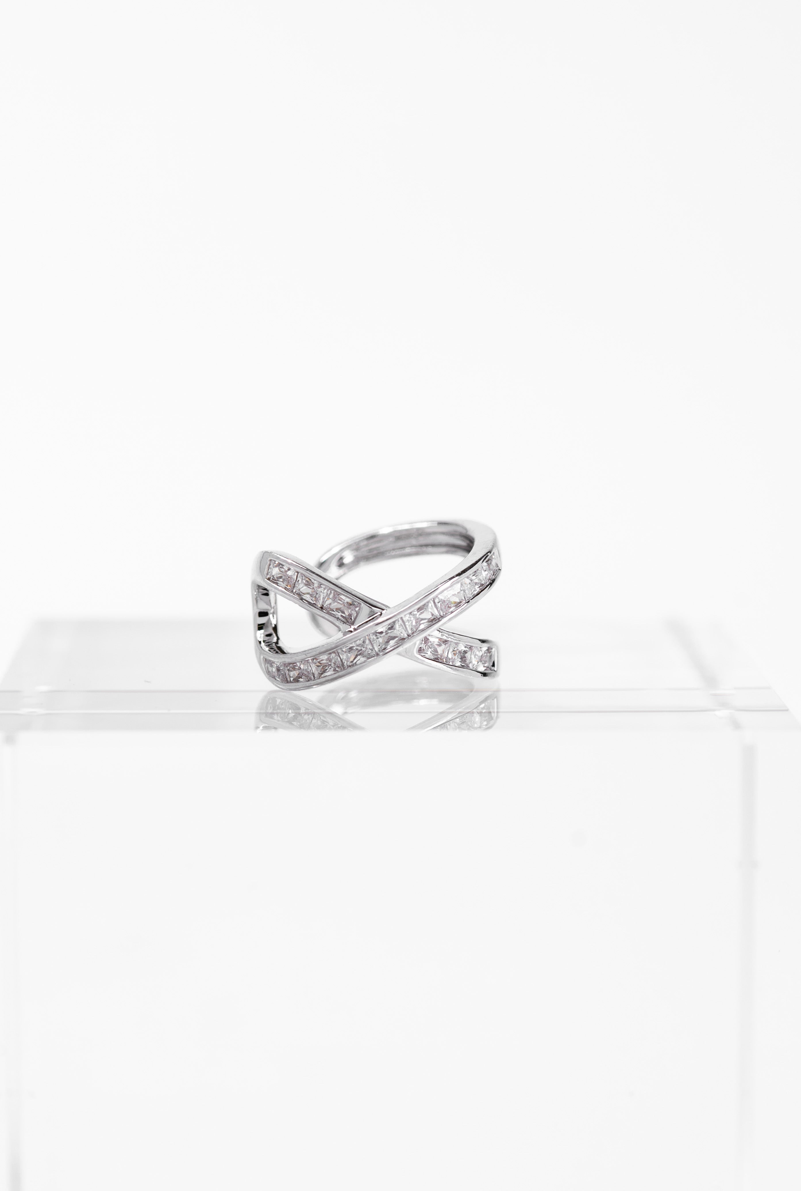 Frida Cross CZ Cuff Earring | Silver