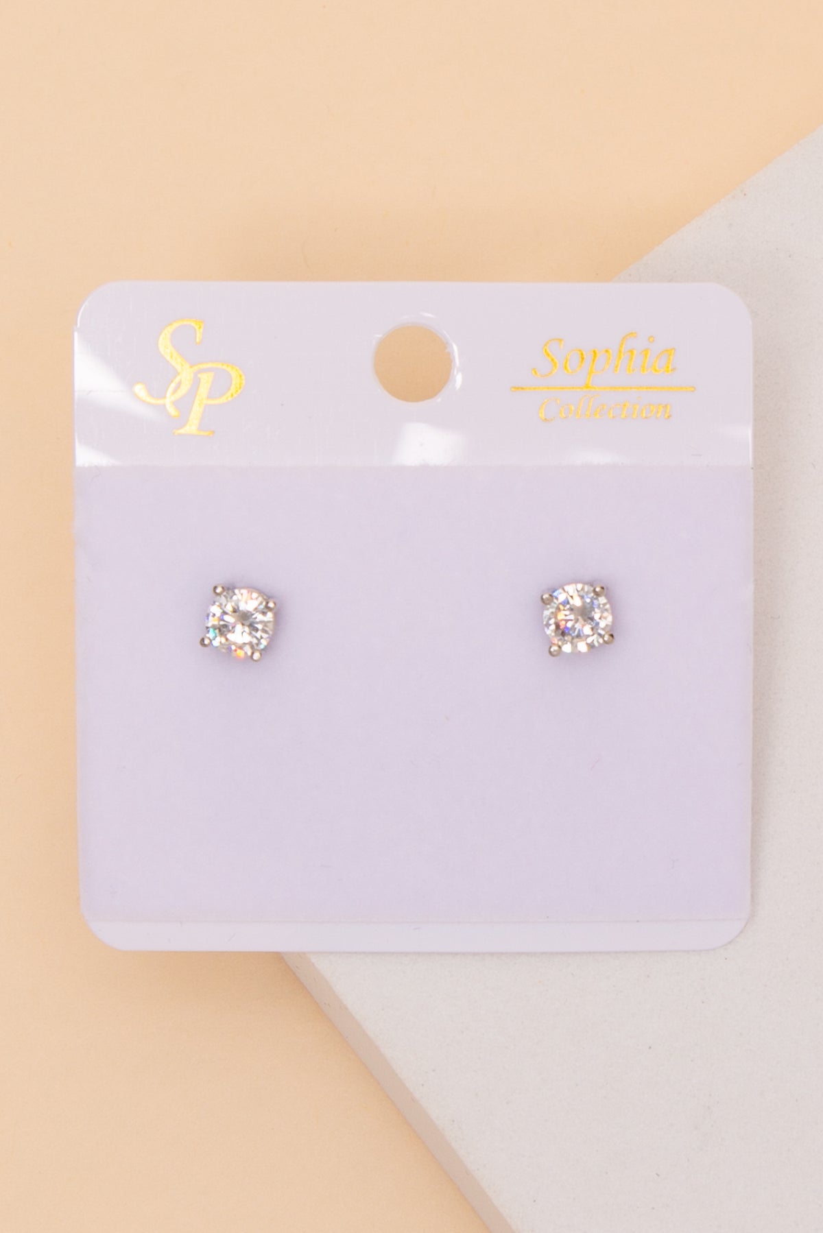 Chloe Four Prong 5mm Cubic Zirconia Stud Earrings
