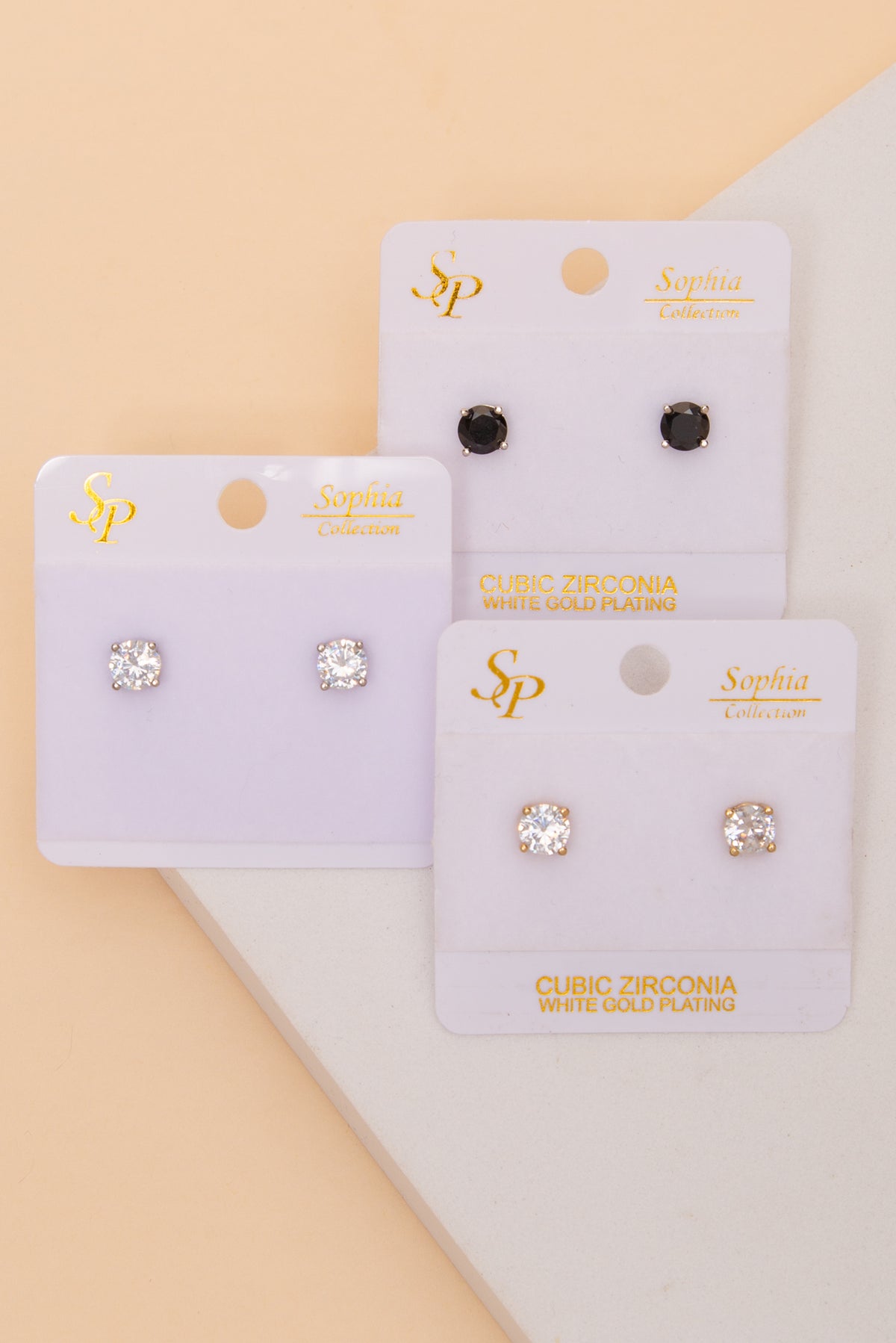 Ella 6mm Cubic Zirconia Stud Earrings
