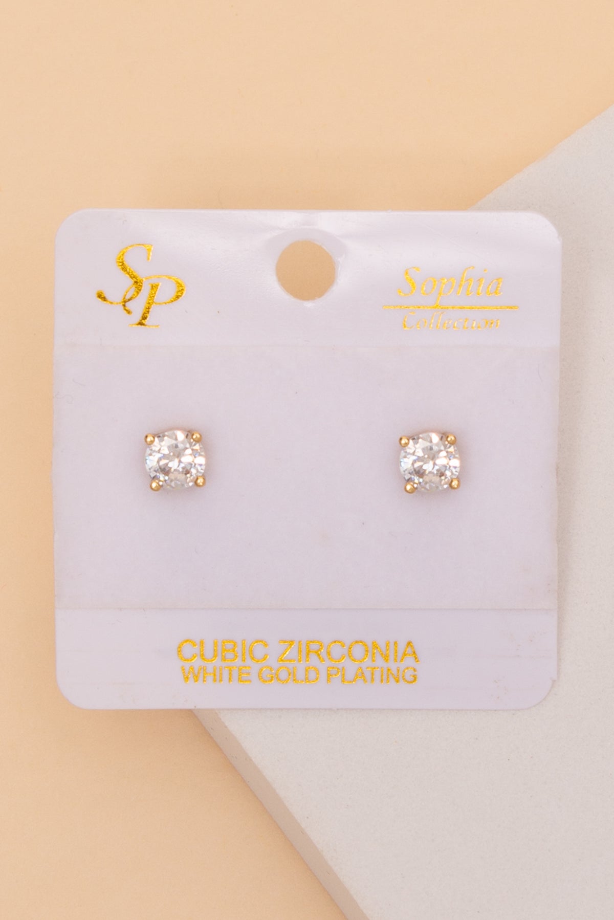 Ella 6mm Cubic Zirconia Stud Earrings