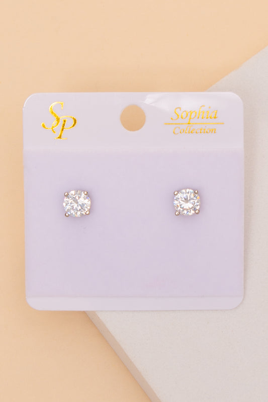 Ella 6mm Cubic Zirconia Stud Earrings