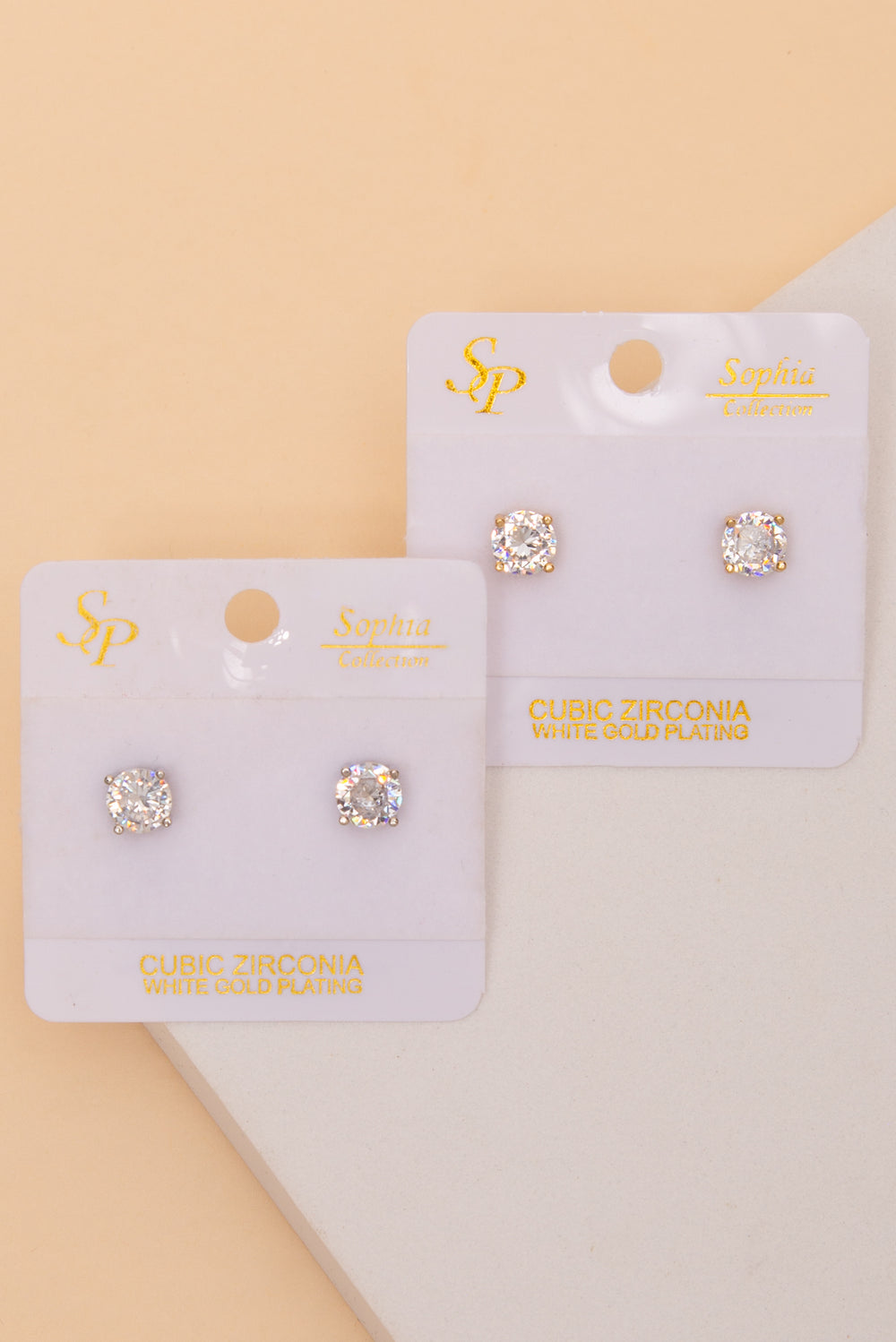 Gianna Round Cut Cubic Zirconia Stud Earrings