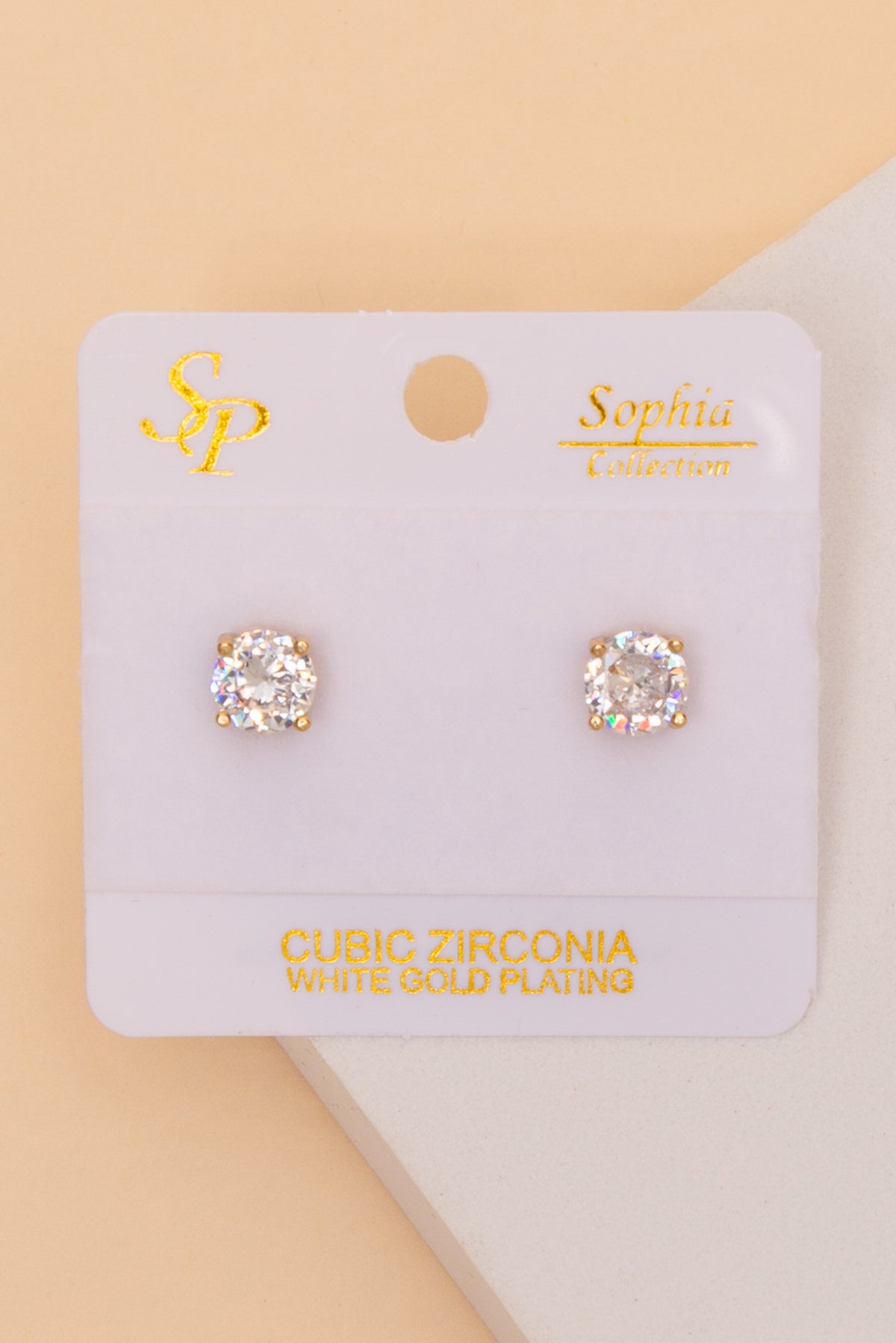 Gianna Round Cut Cubic Zirconia Stud Earrings