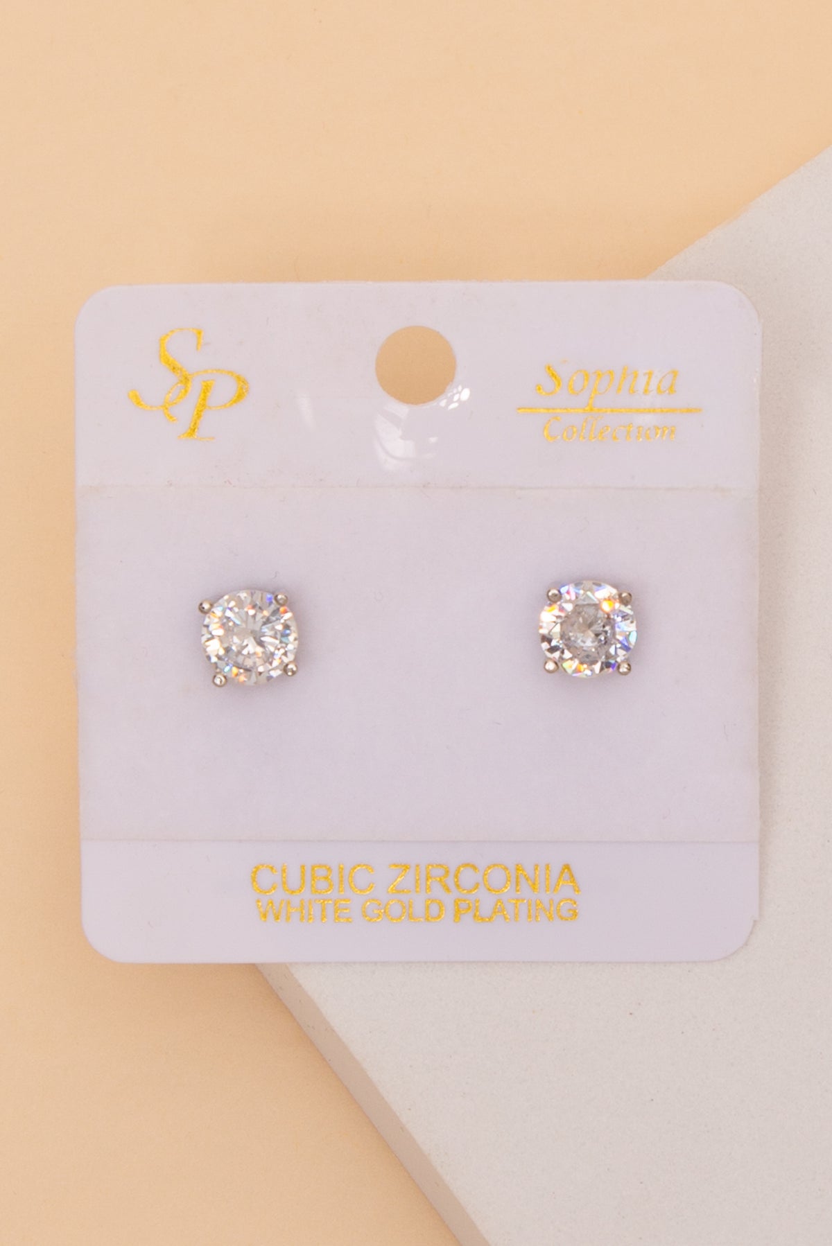 Gianna Round Cut Cubic Zirconia Stud Earrings