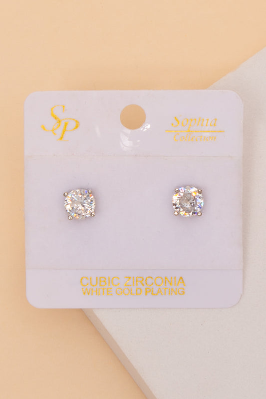 Gianna Round Cut Cubic Zirconia Stud Earrings