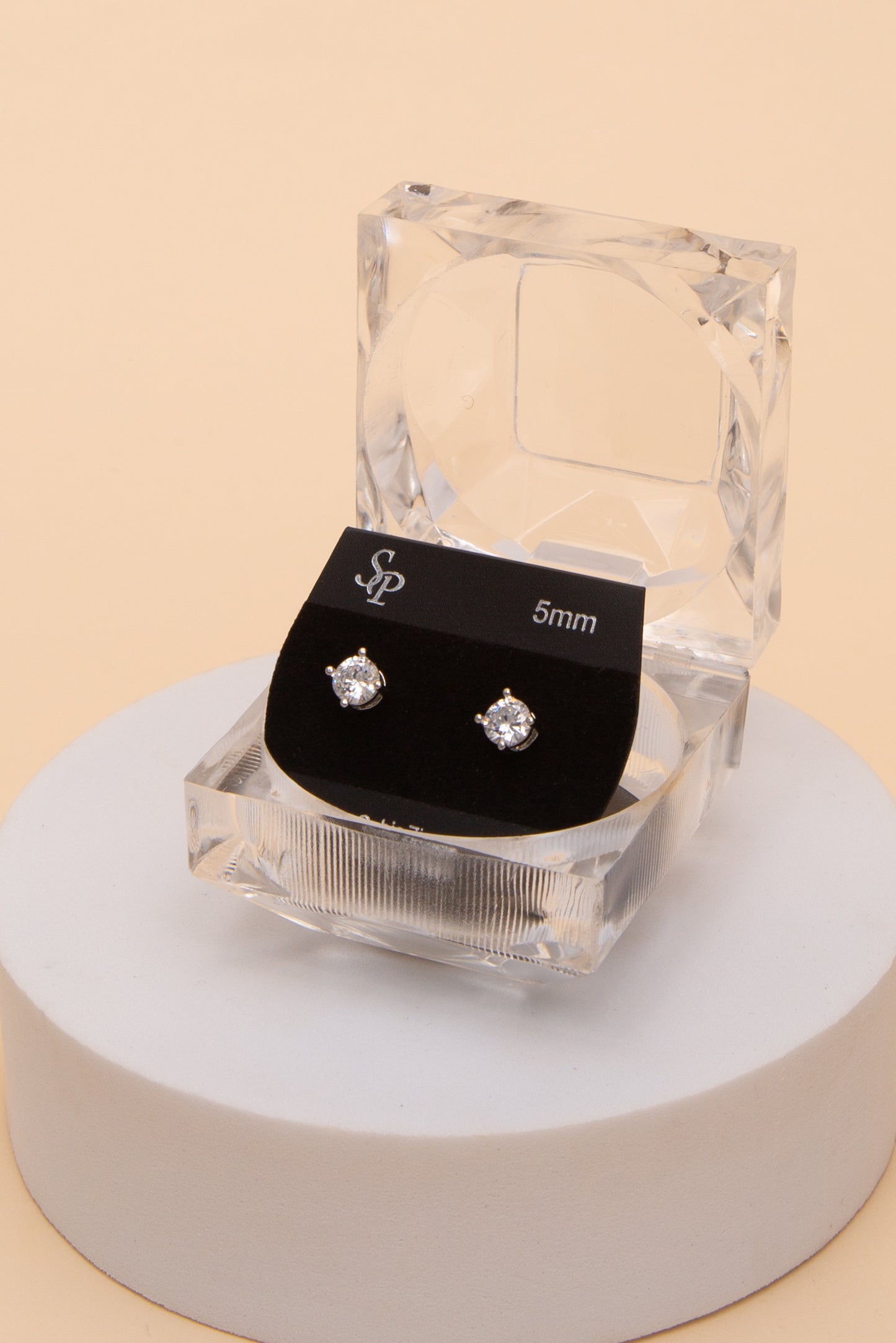 Alexandria 5MM Round Cubic Earrings | Silver