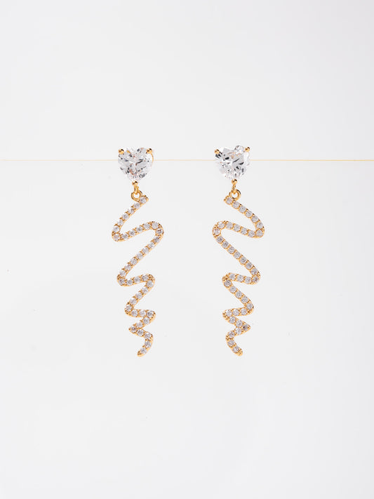 Pricilla Snake CZ Diamond Drop Earrings