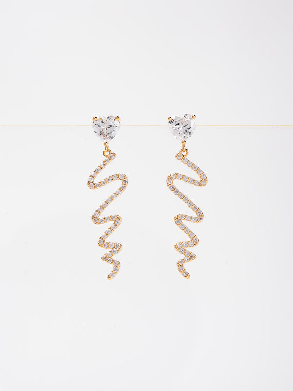 Pricilla Snake CZ Diamond Drop Earrings