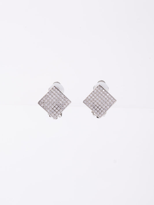 Luna Clip-On CZ Diamond Stud Earrings