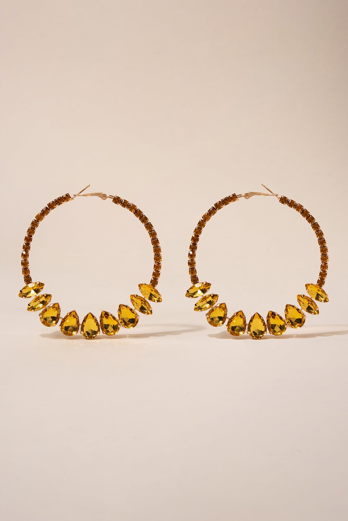 Rhinestone Embellished Hoop Earrings