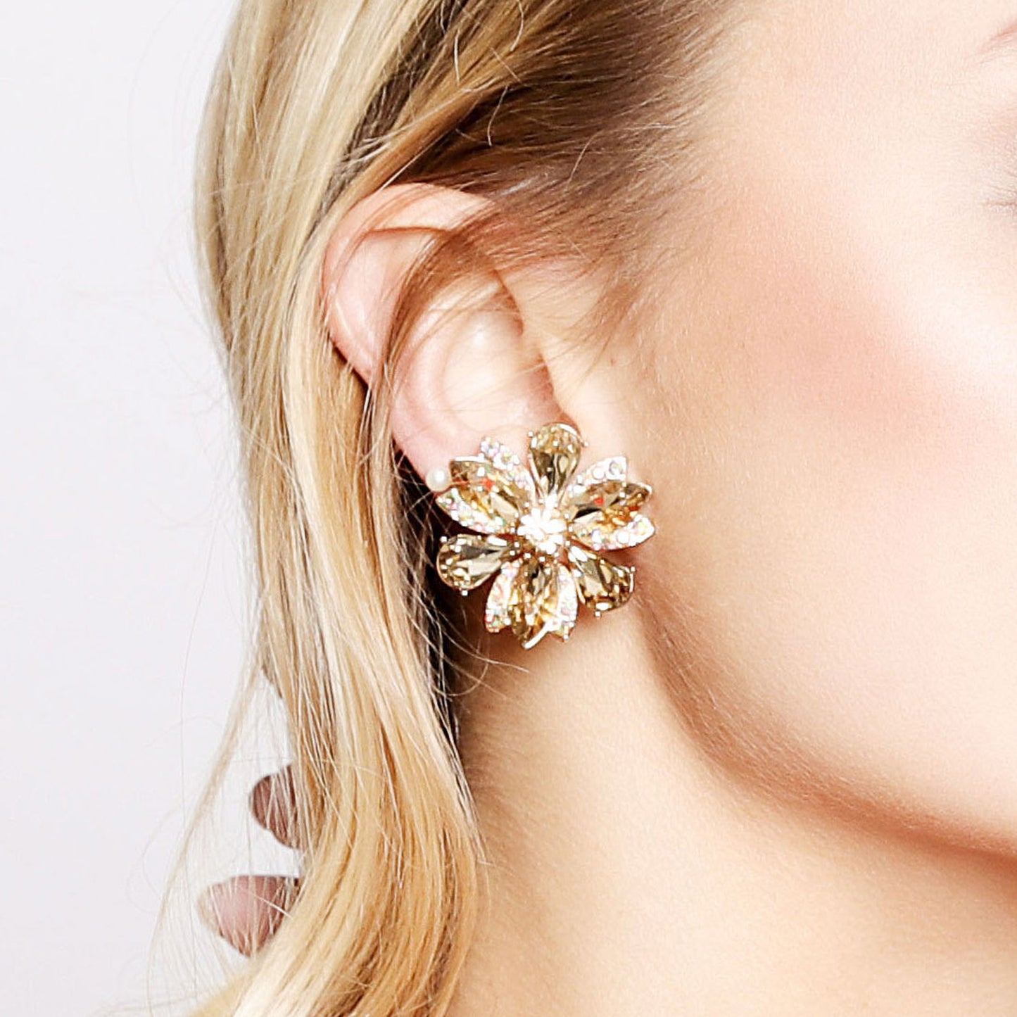 Flora Crystal Clip-on Earrings