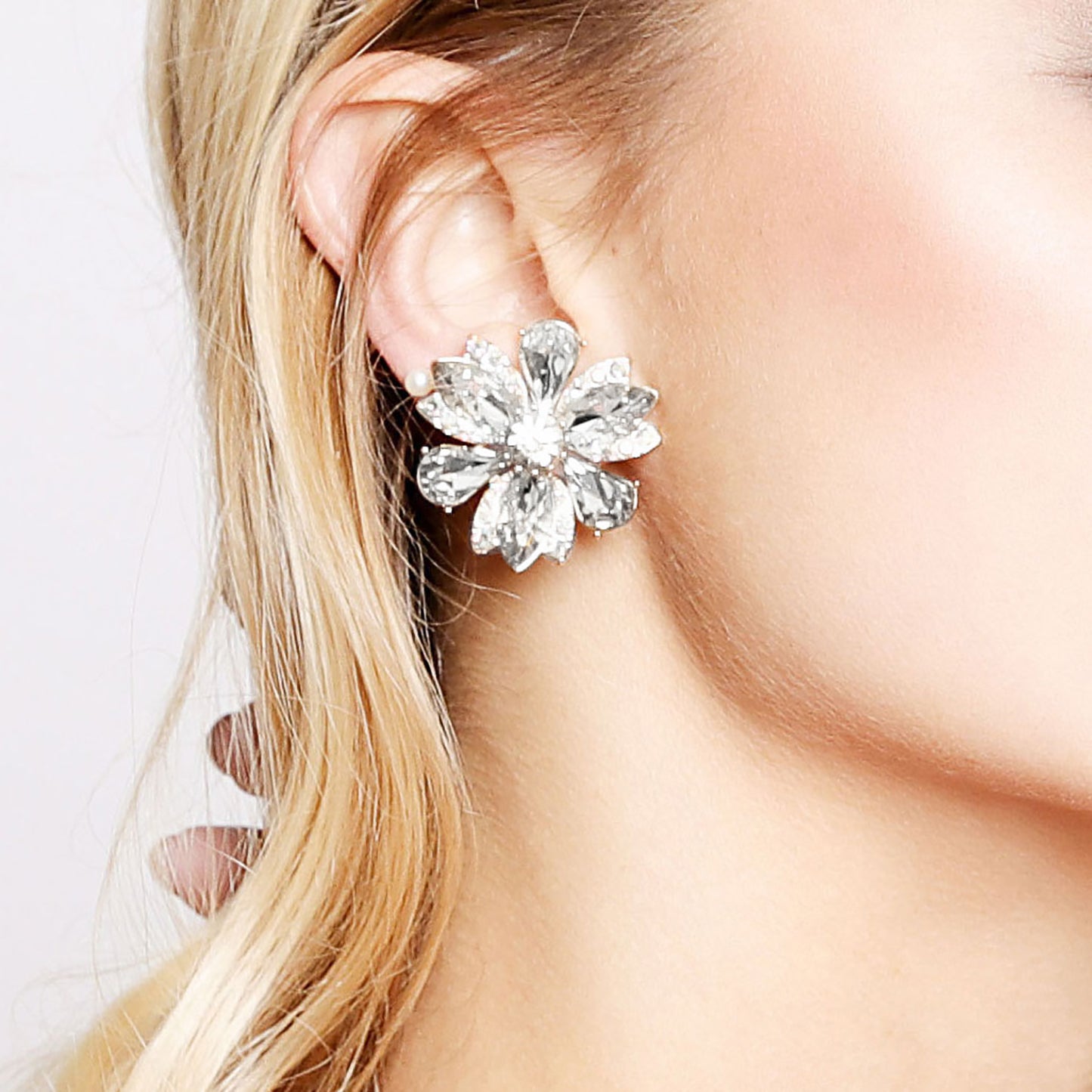 Flora Crystal Clip-on Earrings