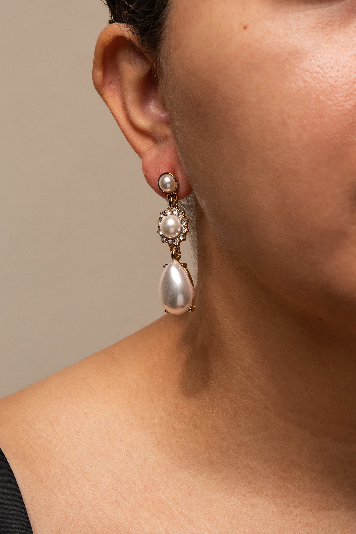Tiana 3 Pearl Drop Earrings