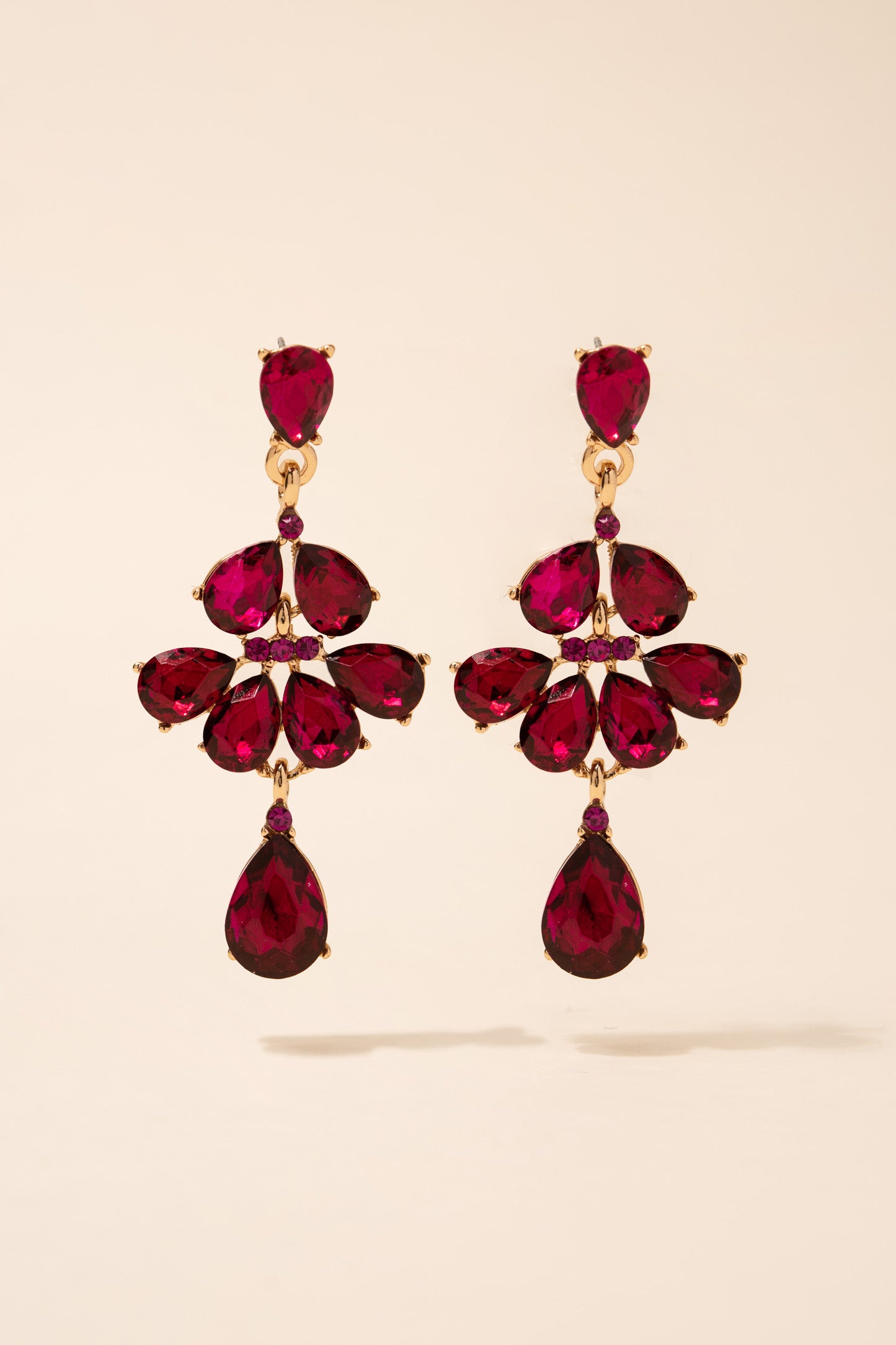 Anette Long Petal Chandelier Earrings