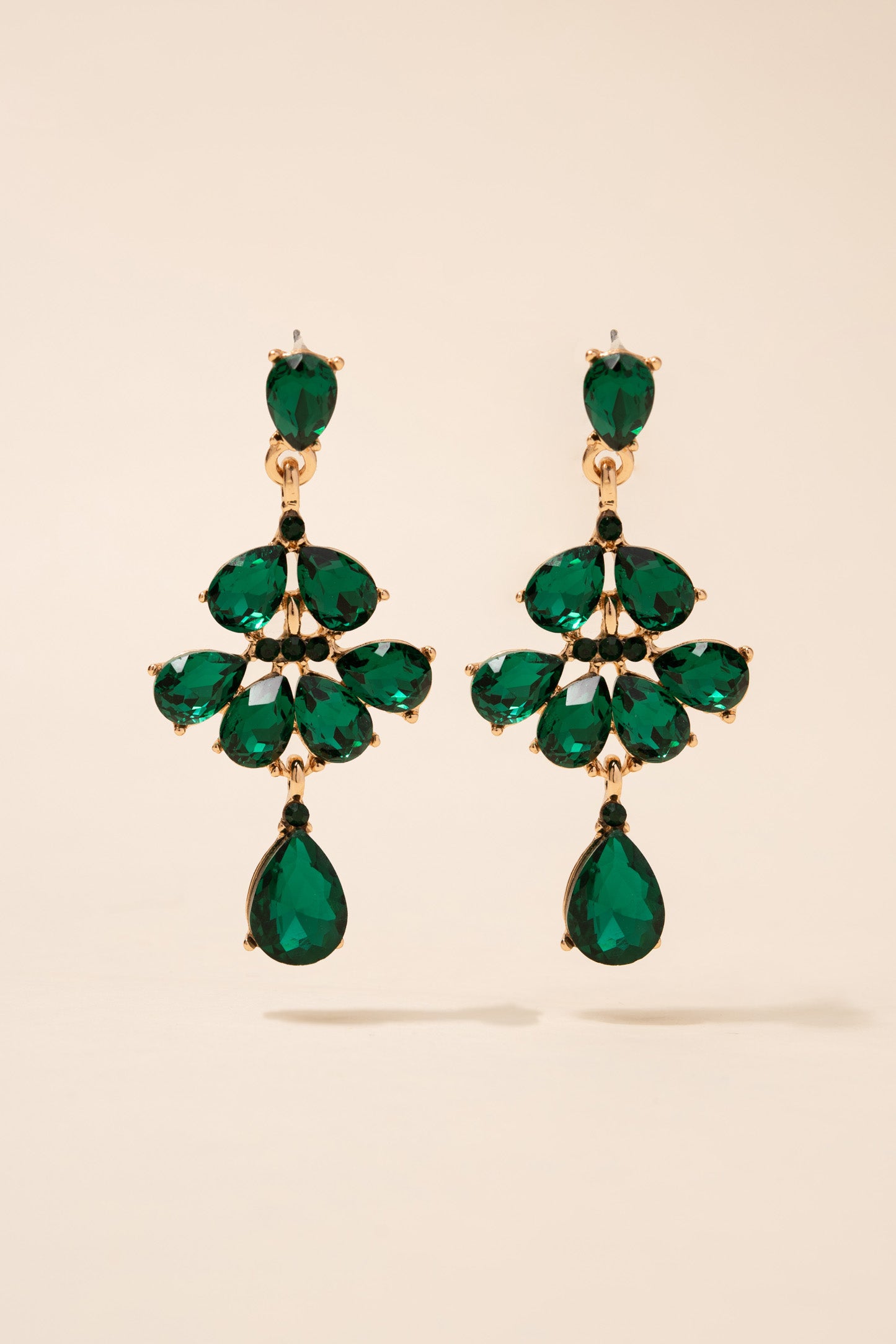 Anette Long Petal Chandelier Earrings