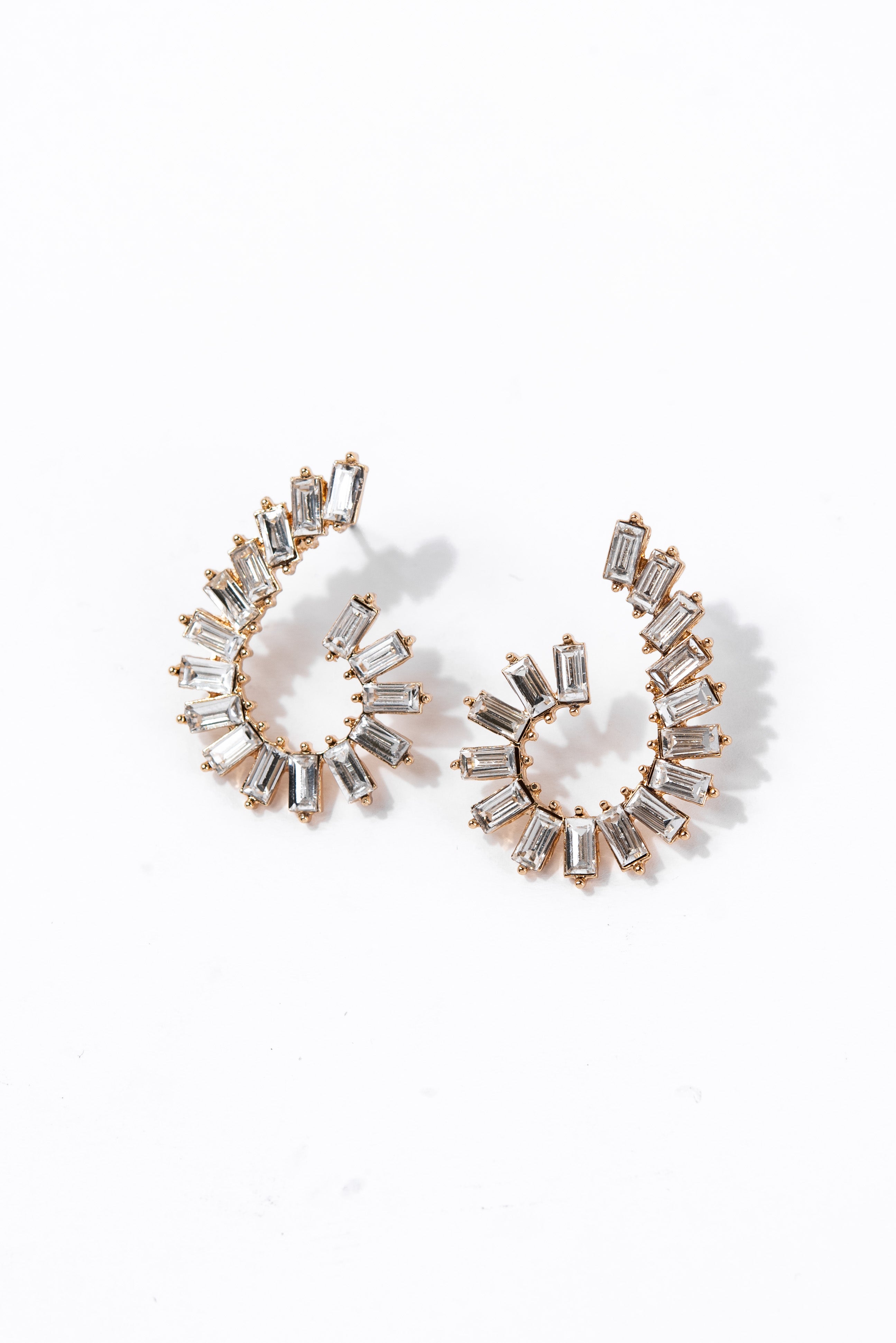 Noemi Vine Baguette Post Earrings | Gold