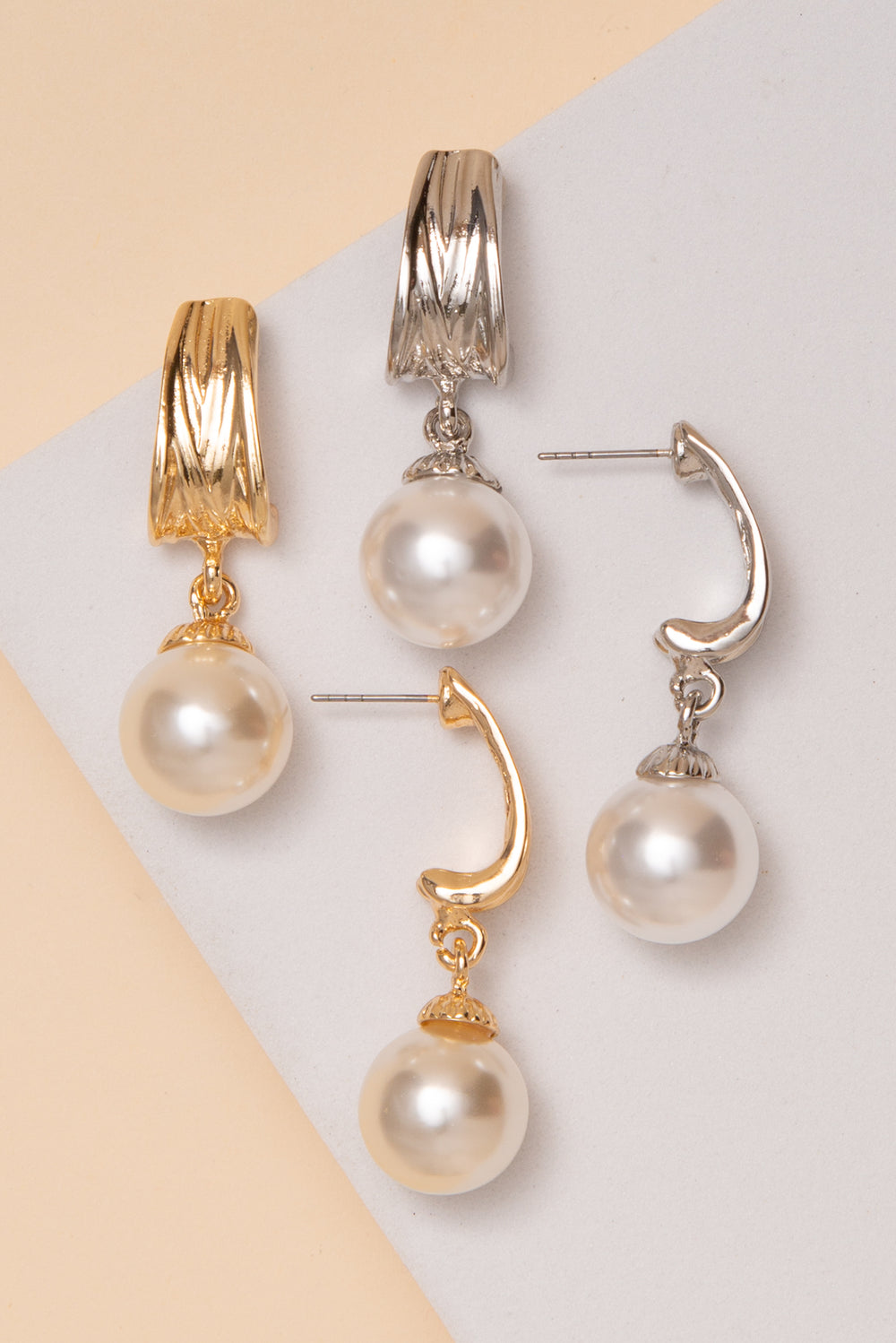 Melissa Pearl Ribbed Drop Post Earrings