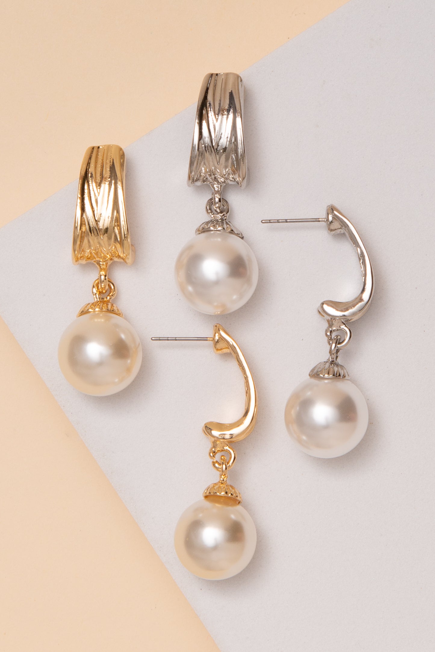 Melissa Pearl Ribbed Drop Post Earrings
