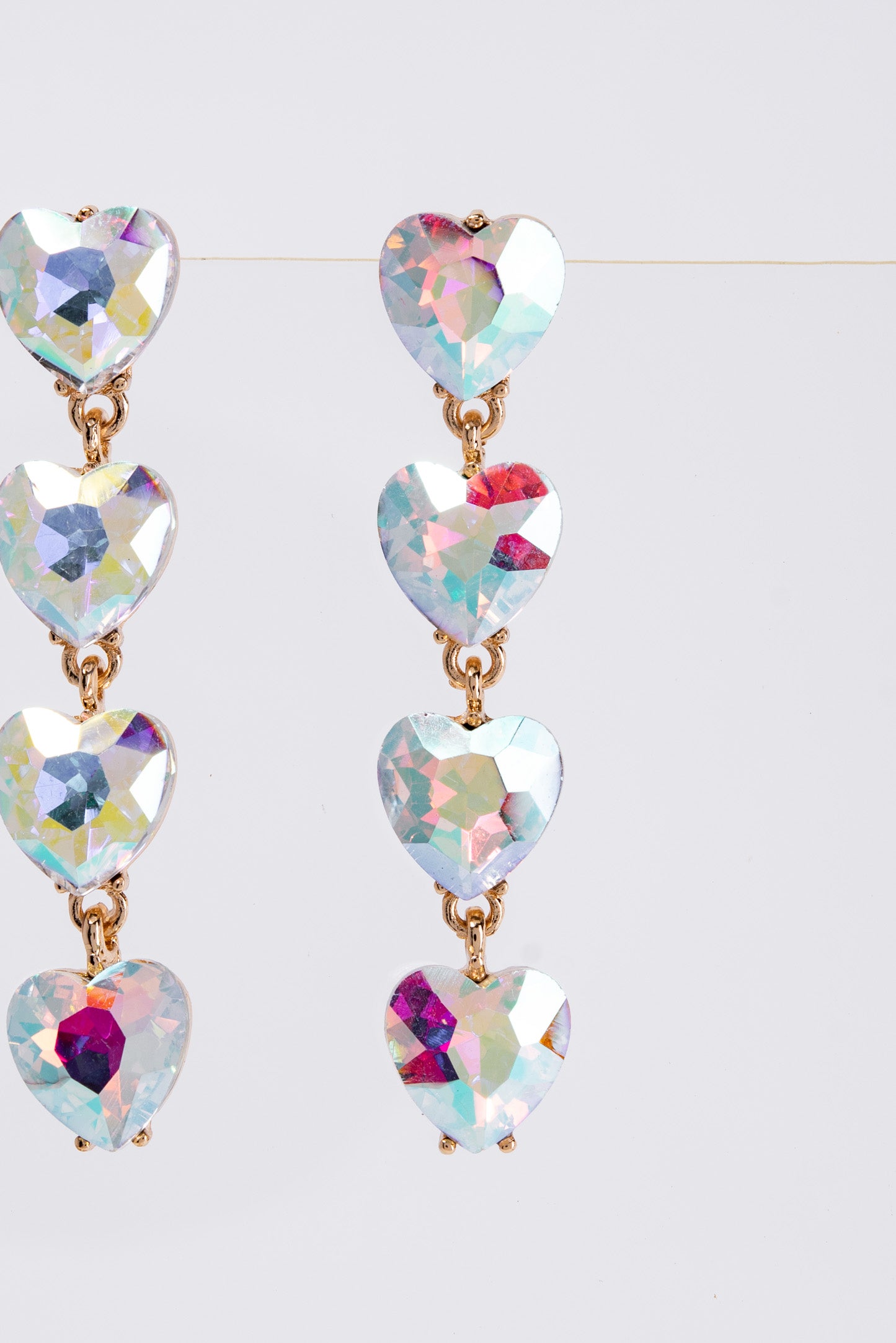 Jasmine 4-Tier Crystal Rhinestone Heart Shaped Earrings