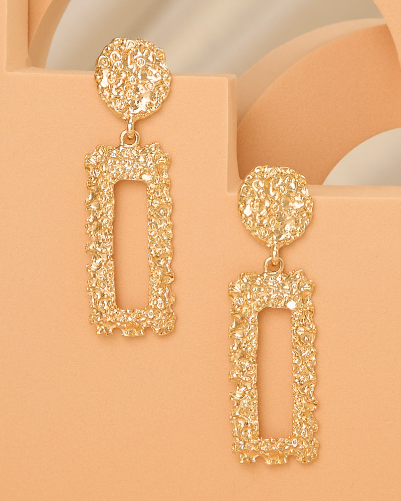 Hadley Malleable Textured Door Knocker Post Earrings | Gold