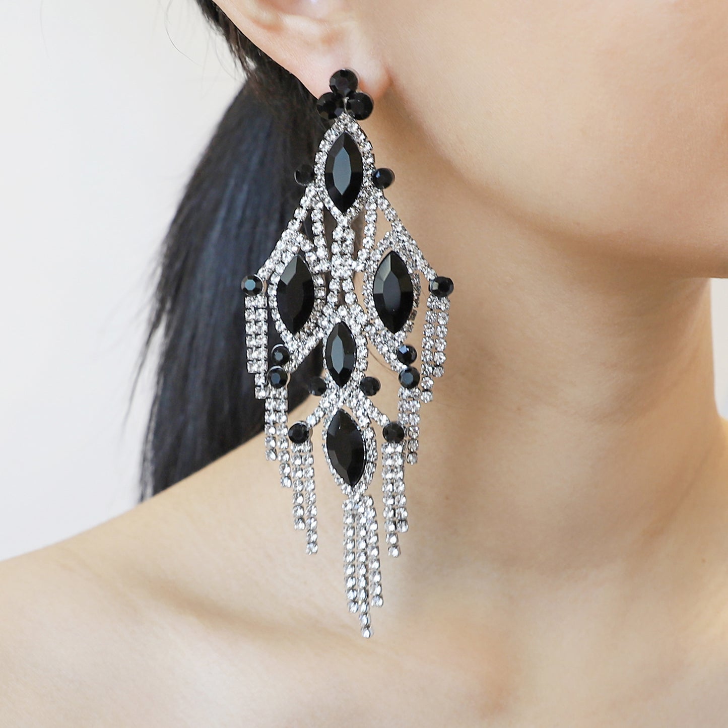 Lustre Fringe Rhinestone Drop Earrings