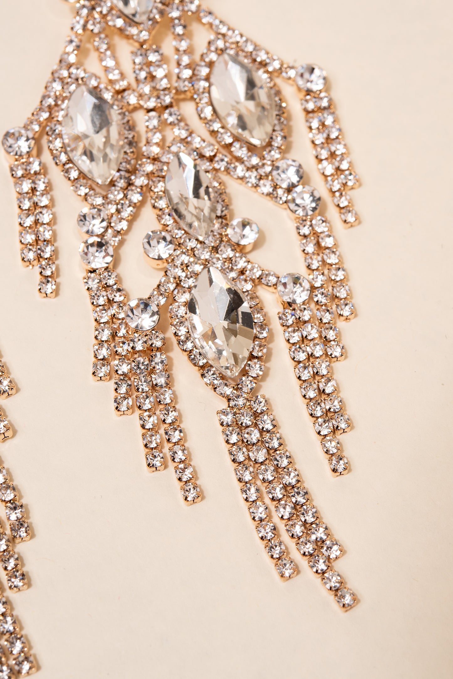 Lustre Fringe Rhinestone Drop Earrings