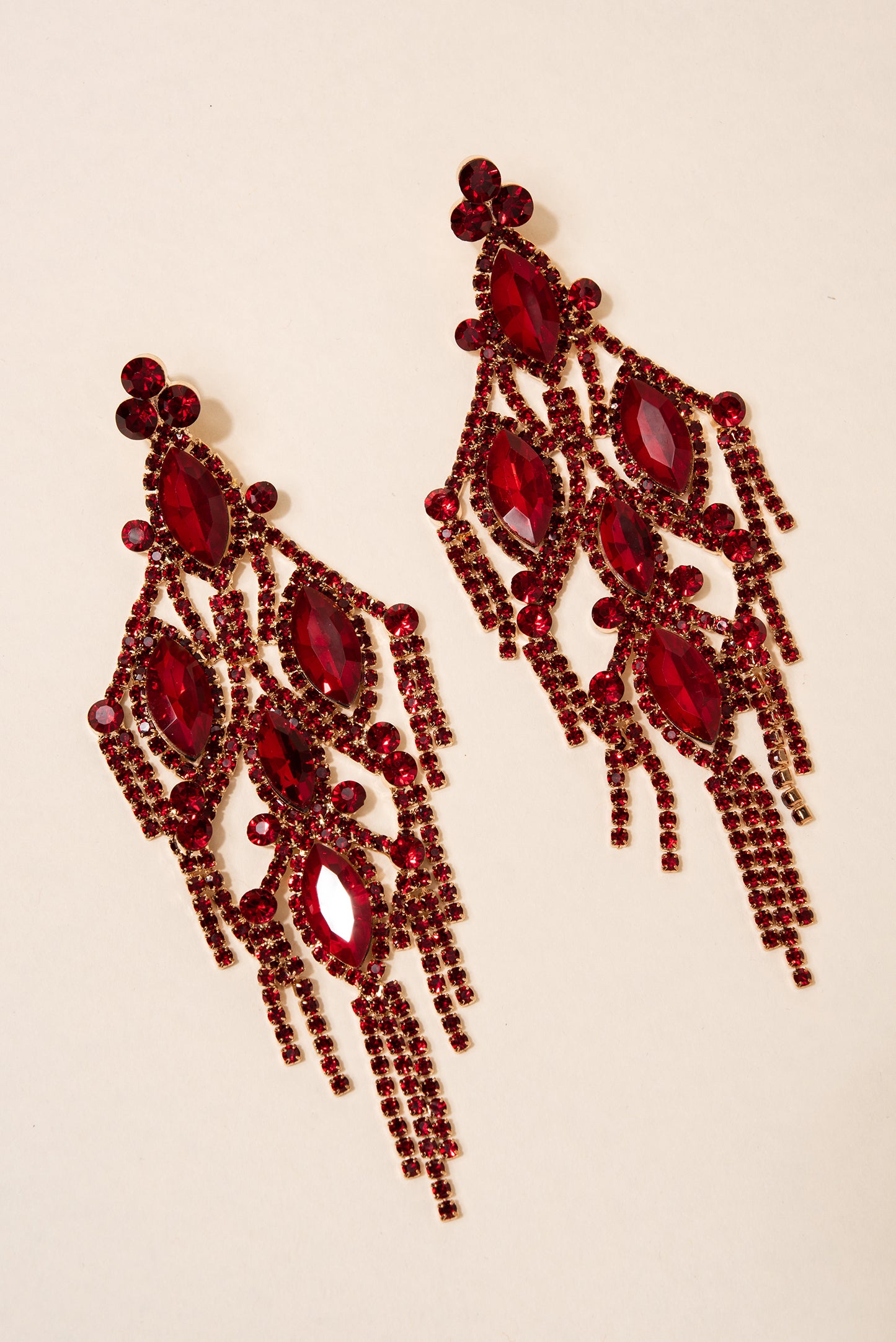 Lustre Fringe Rhinestone Drop Earrings