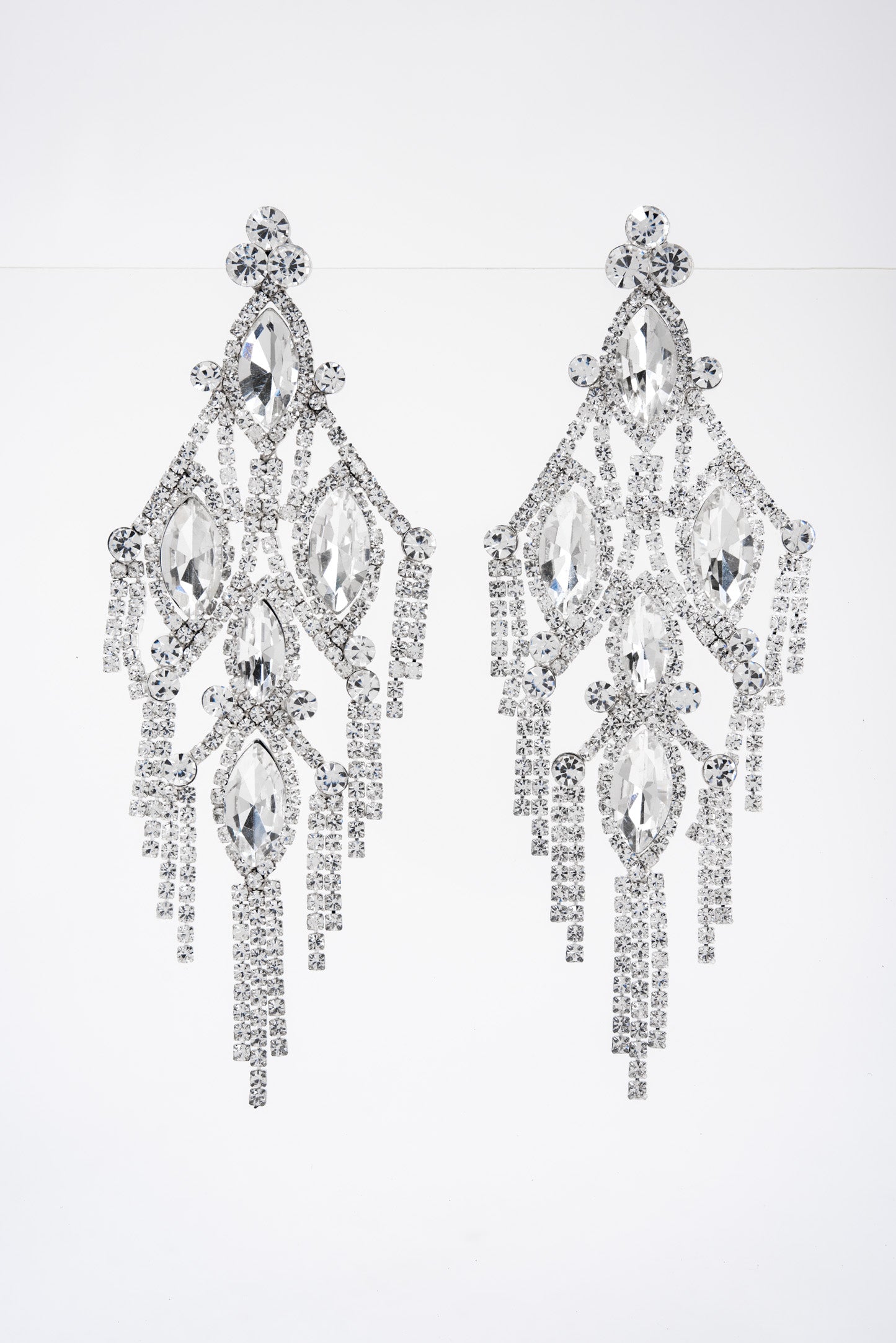 Lustre Fringe Rhinestone Drop Earrings