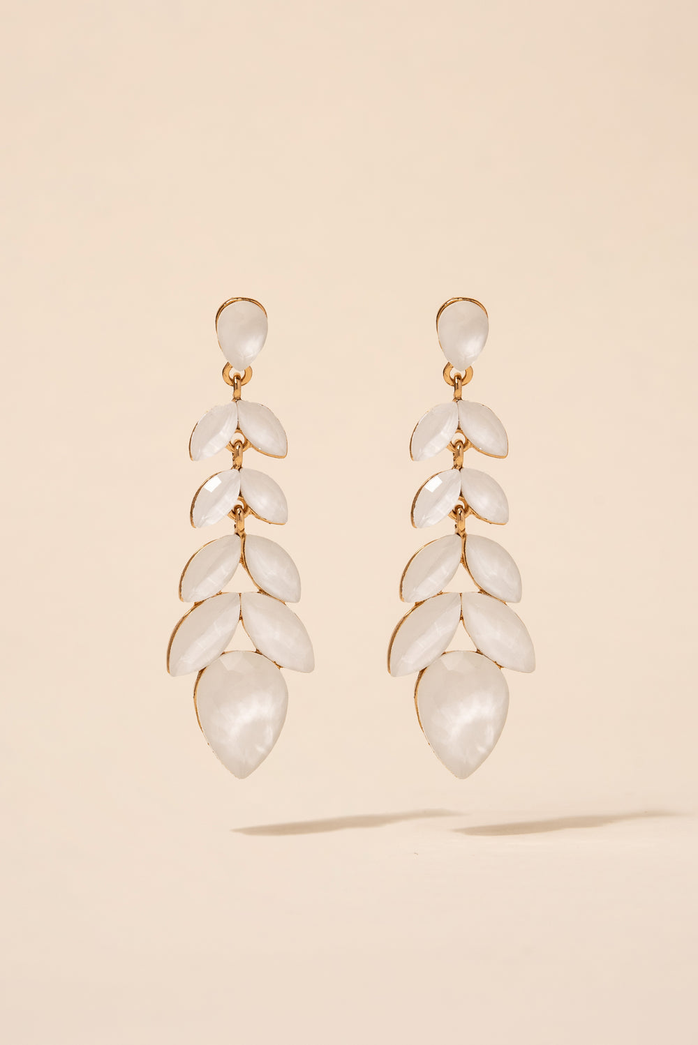 Lillian Flower Petal Earrings - White