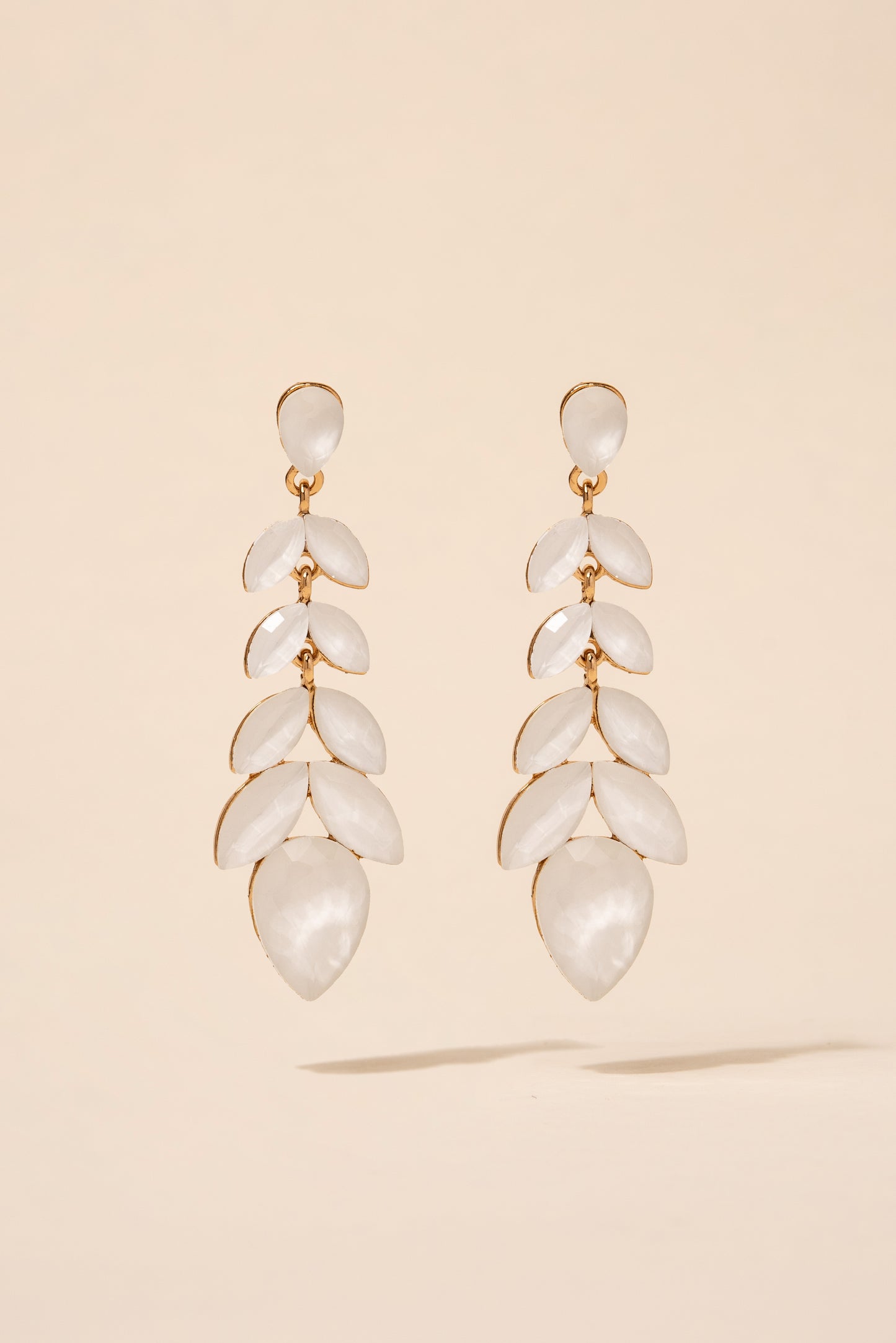 Lillian Flower Petal Earrings - White