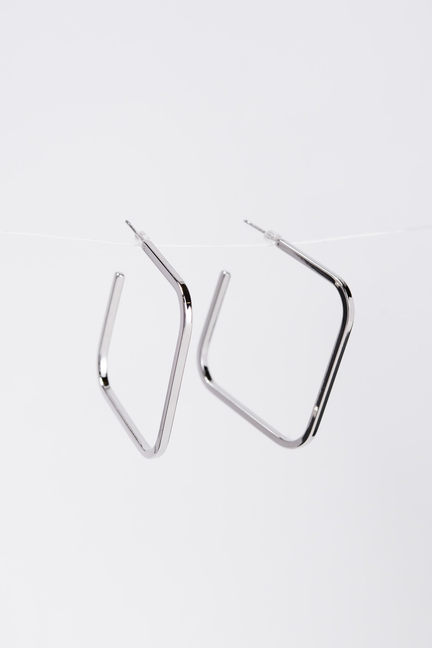 Gabrielle White Gold Plated Open Square Hoop Earrings