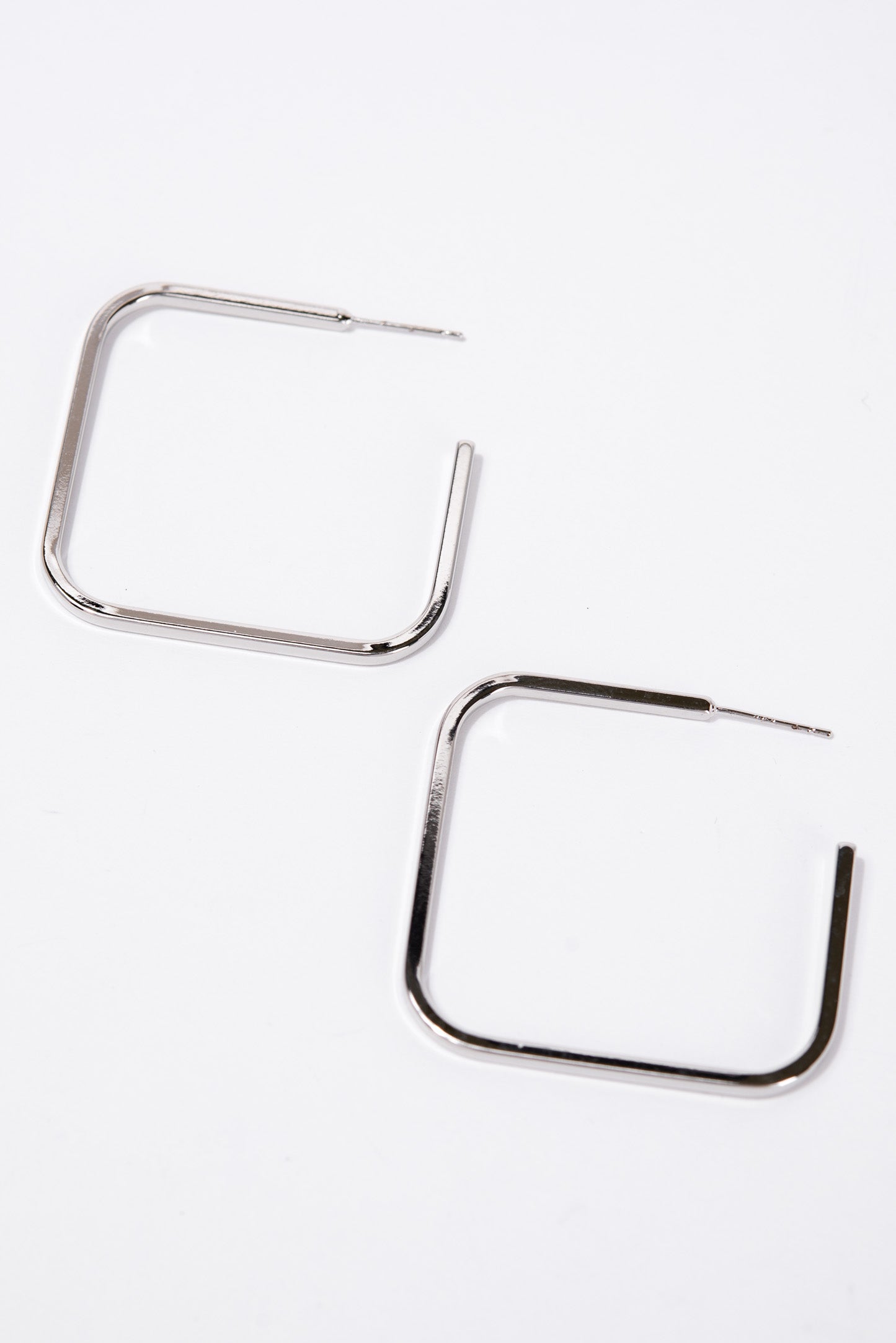 Gabrielle White Gold Plated Open Square Hoop Earrings