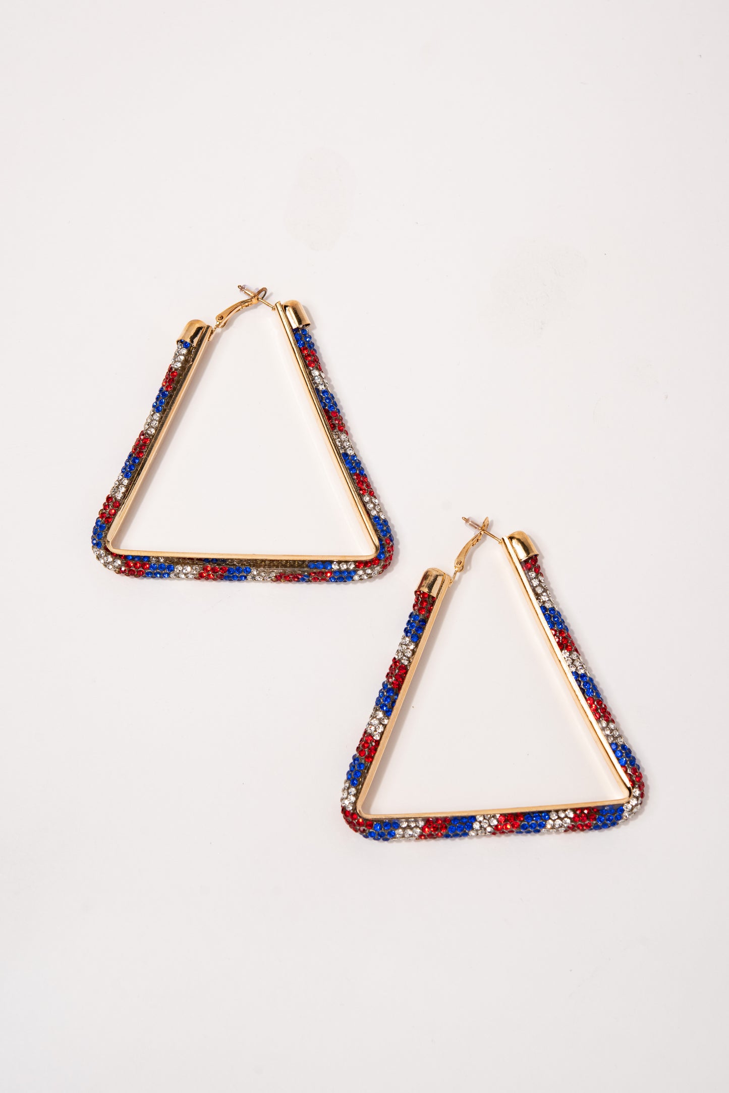 Sage Triangle Rhinestone Post Back Earrings