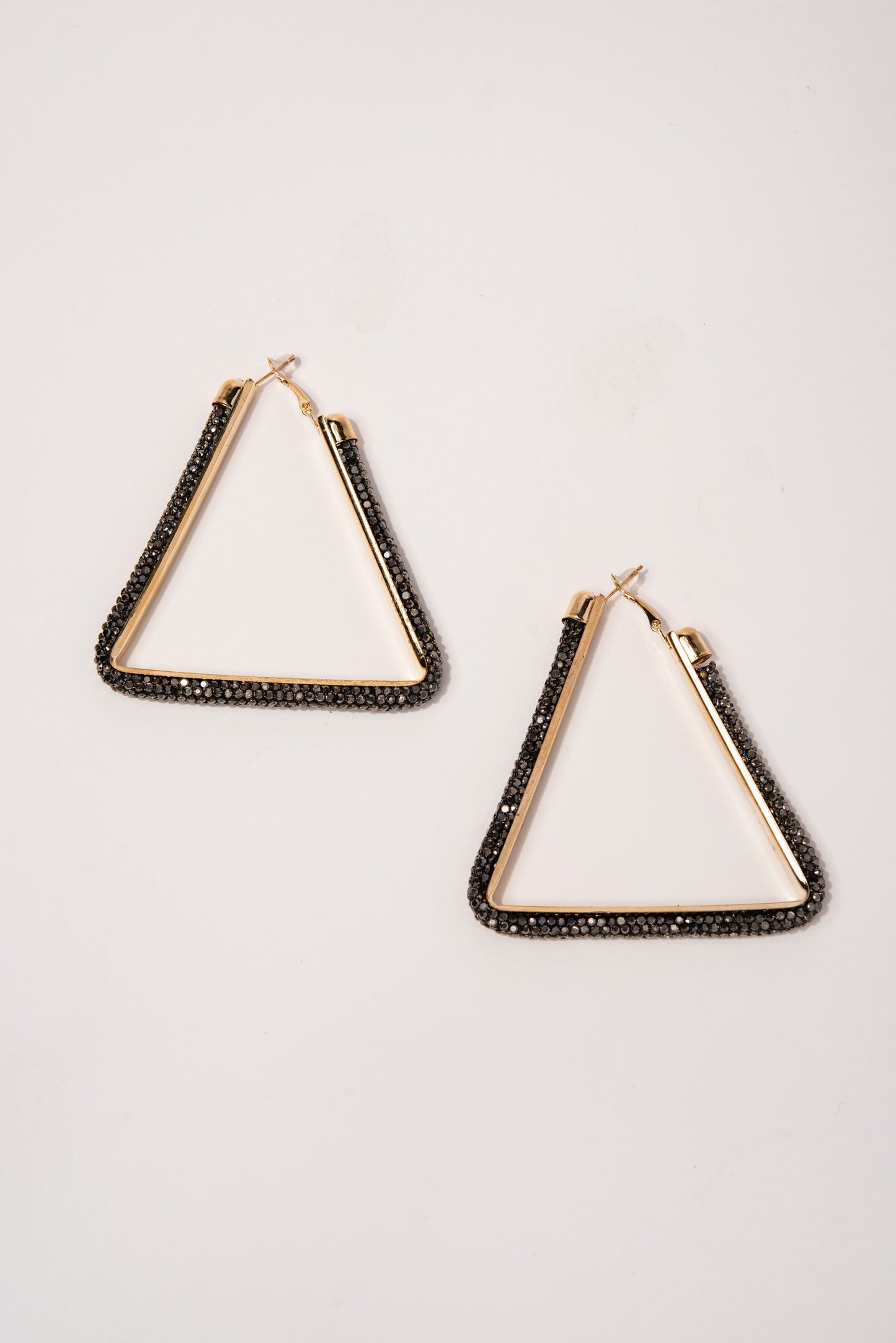 Sage Triangle Rhinestone Post Back Earrings