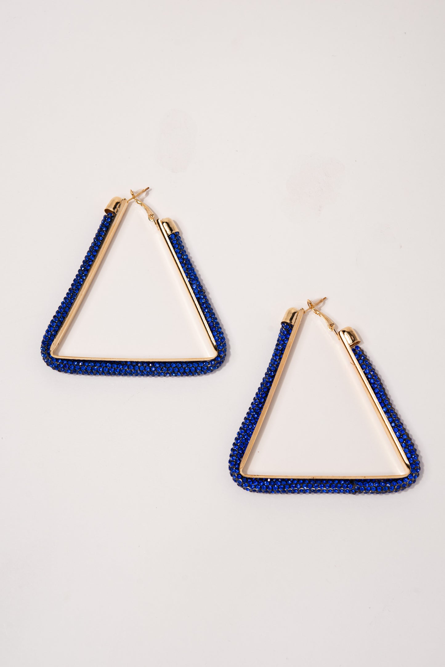 Sage Triangle Rhinestone Post Back Earrings